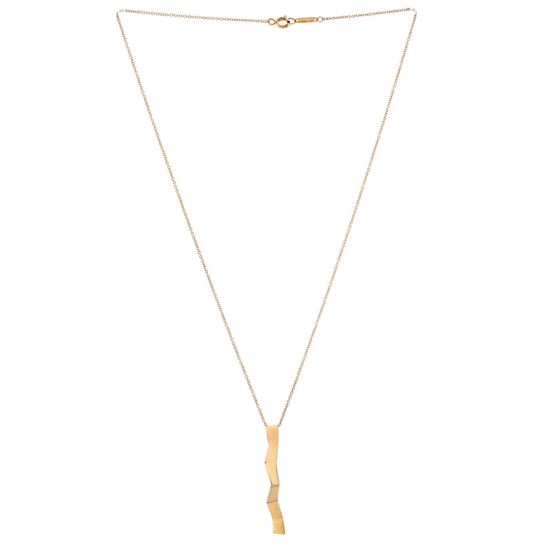 Vertical Bar Pendant Necklace 18K Yellow Gold