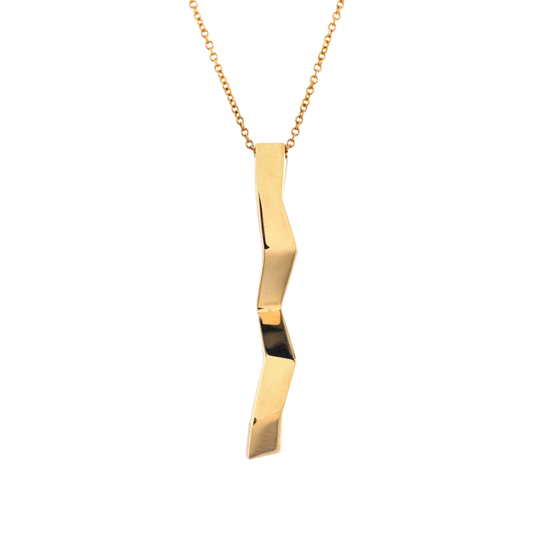 Vertical Bar Pendant Necklace 18K Yellow Gold