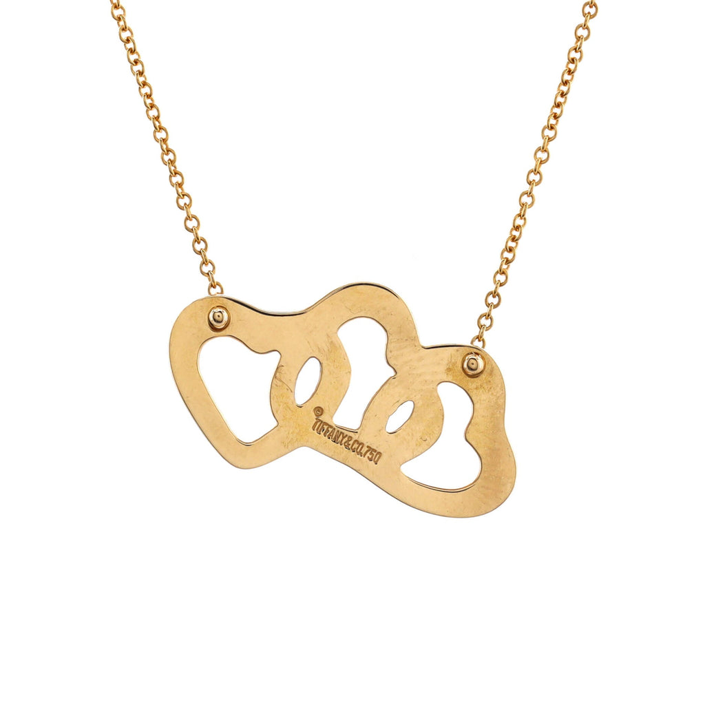 Triple Heart Pendant Necklace 18K Yellow Gold