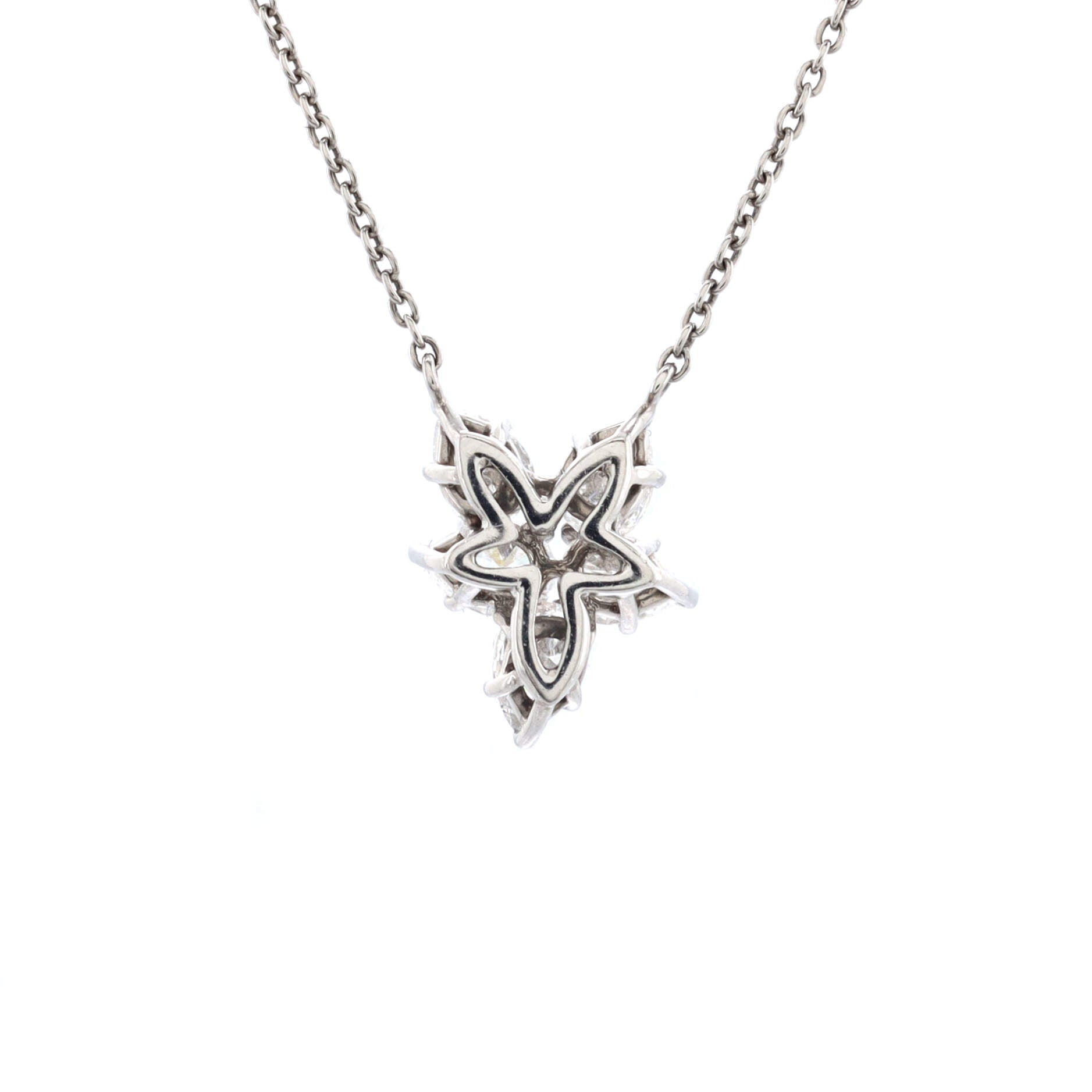 Winston Cluster Pendant Necklace Platinum with Diamonds Small