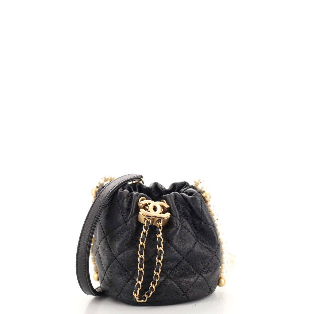About Pearls Bucket Bag Quilted Calfskin Mini