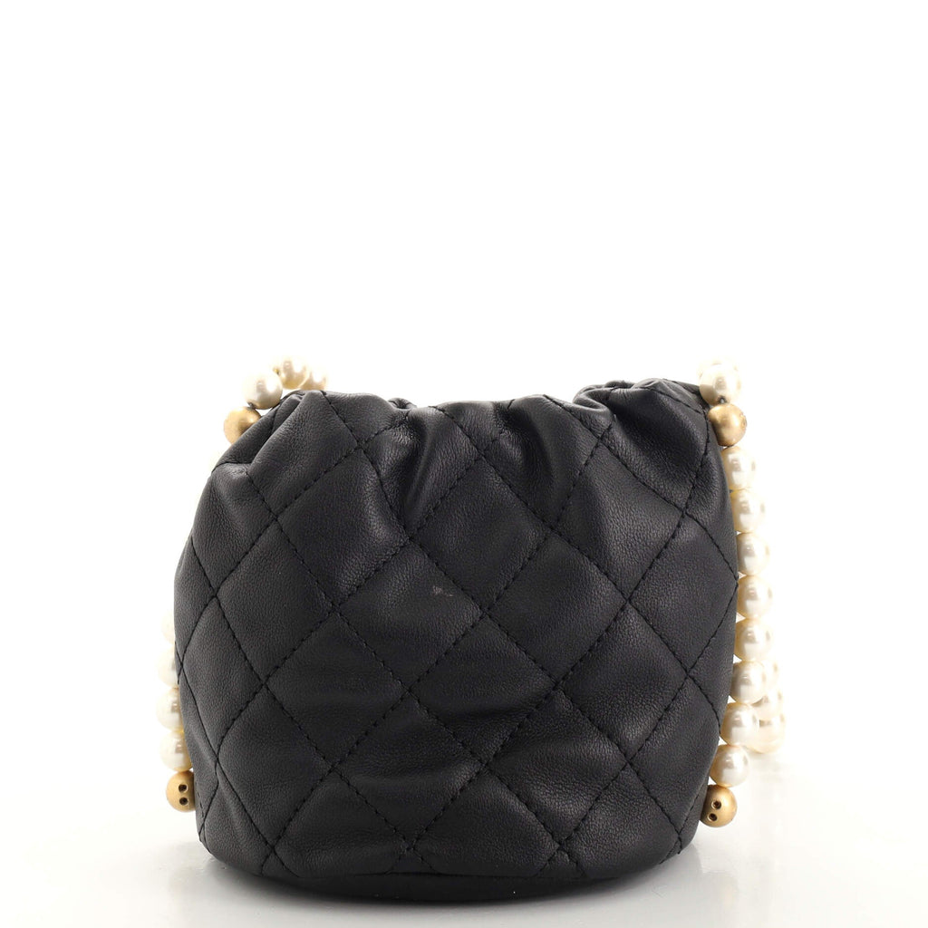 About Pearls Bucket Bag Quilted Calfskin Mini