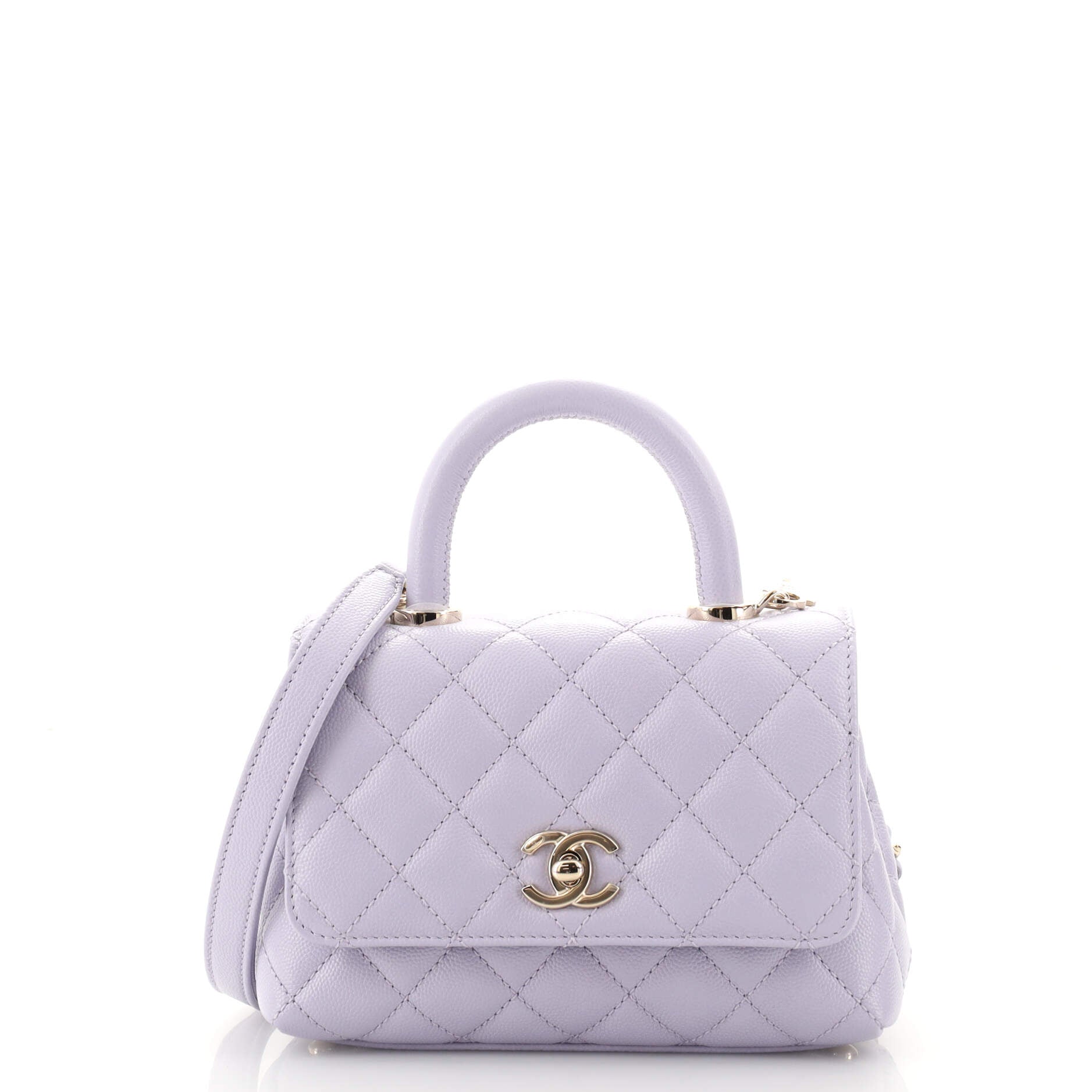 Coco Top Handle Bag Quilted Caviar Extra Mini