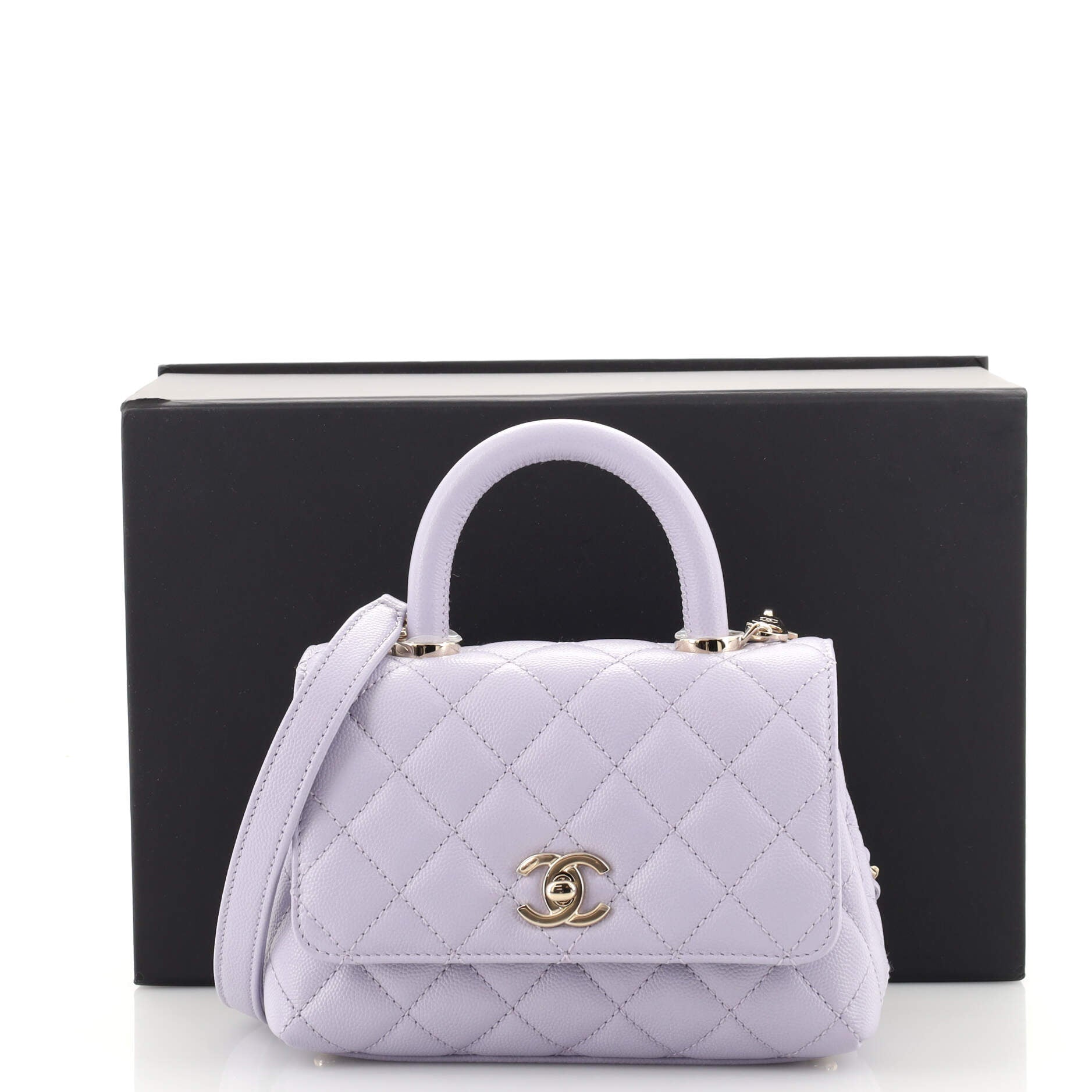 Coco Top Handle Bag Quilted Caviar Extra Mini