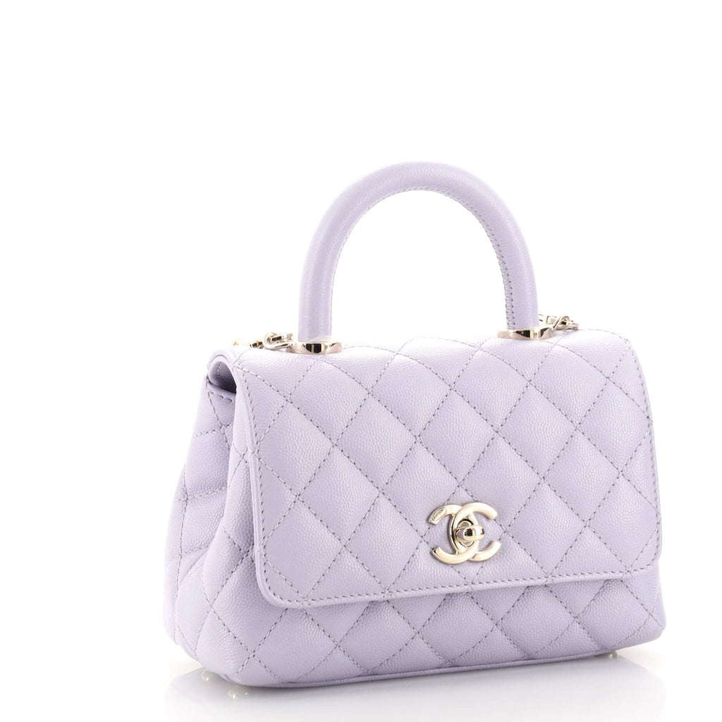 Coco Top Handle Bag Quilted Caviar Extra Mini
