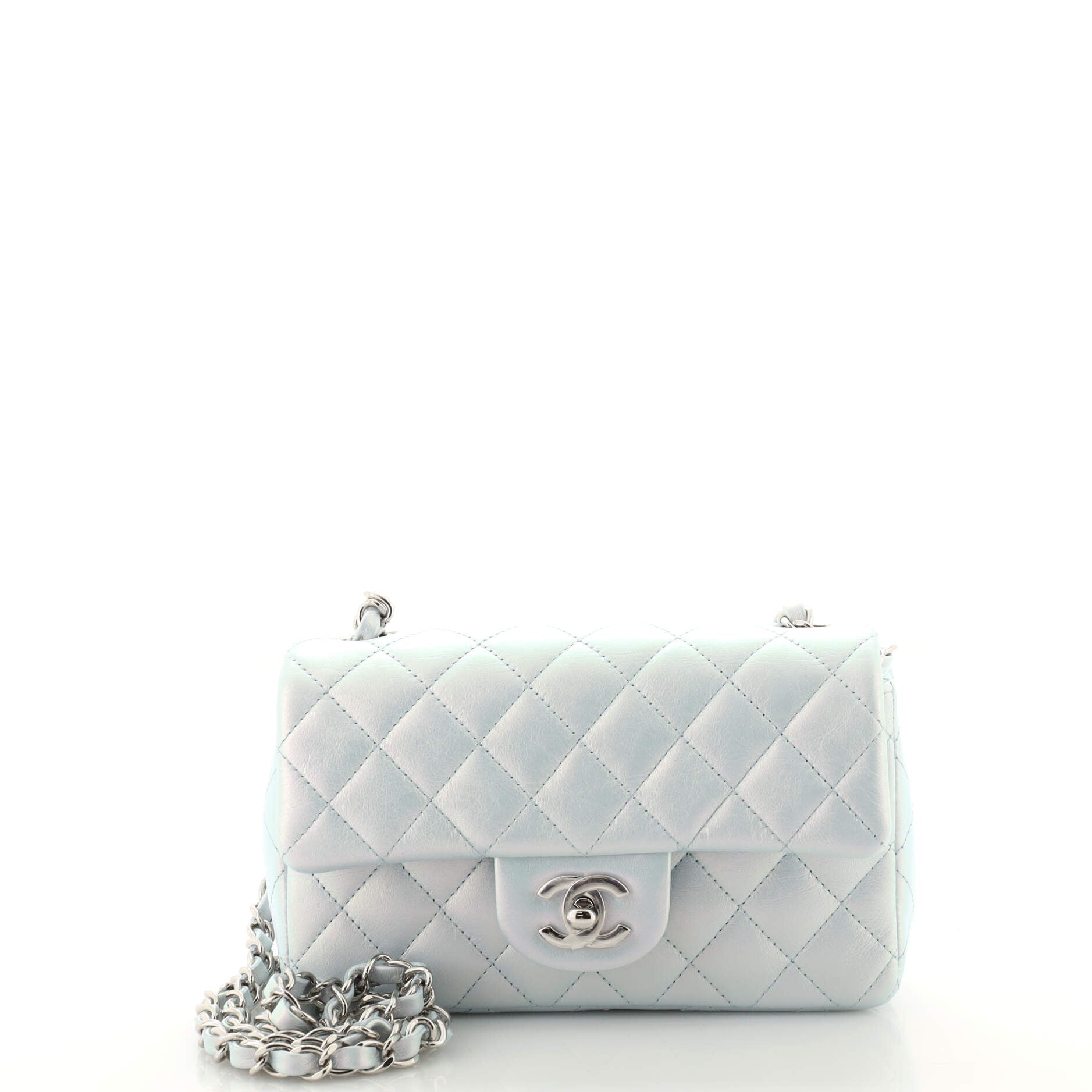 Classic Single Flap Bag Quilted Iridescent Calfskin Mini