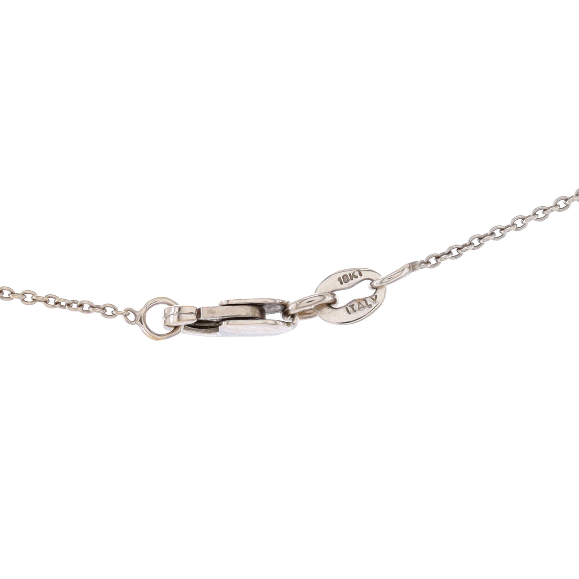 Tiny Treasures Circle Pendant Necklace 18K White Gold with Diamonds