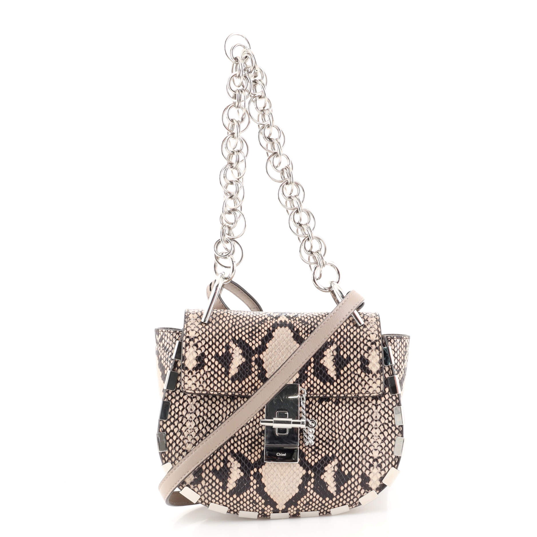 Drew Bijou Crossbody Bag Python Embossed Leather Mini