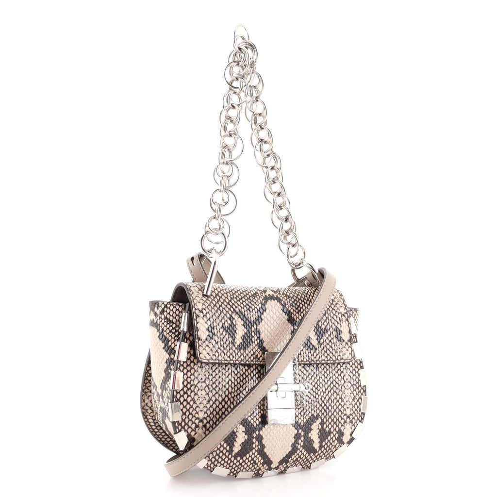 Drew Bijou Crossbody Bag Python Embossed Leather Mini