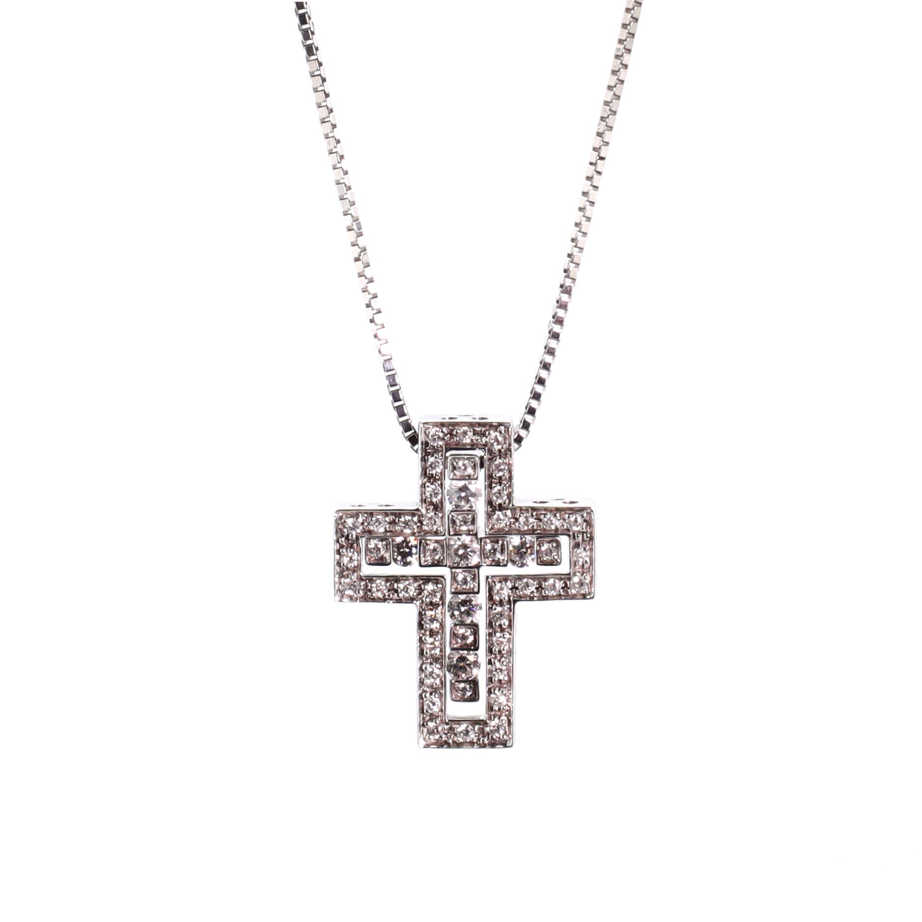 Belle Epoque Pendant Necklace 18K White Gold and Diamonds 16mm