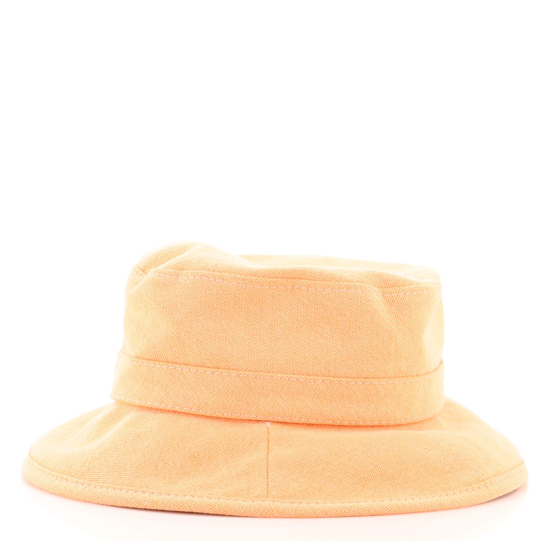 Logo Letters Bucket Hat Embroidered Denim