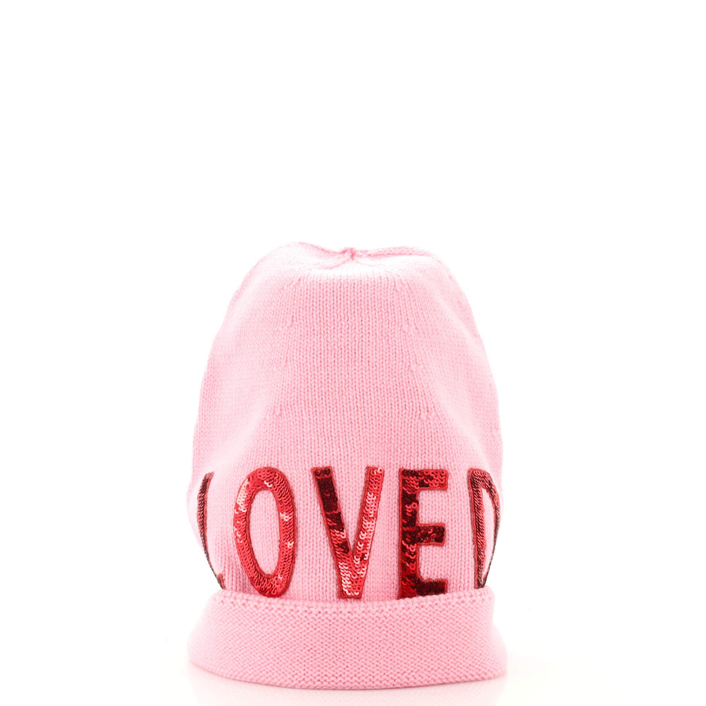 Loved Beanie Sequin Embellished Wool Large