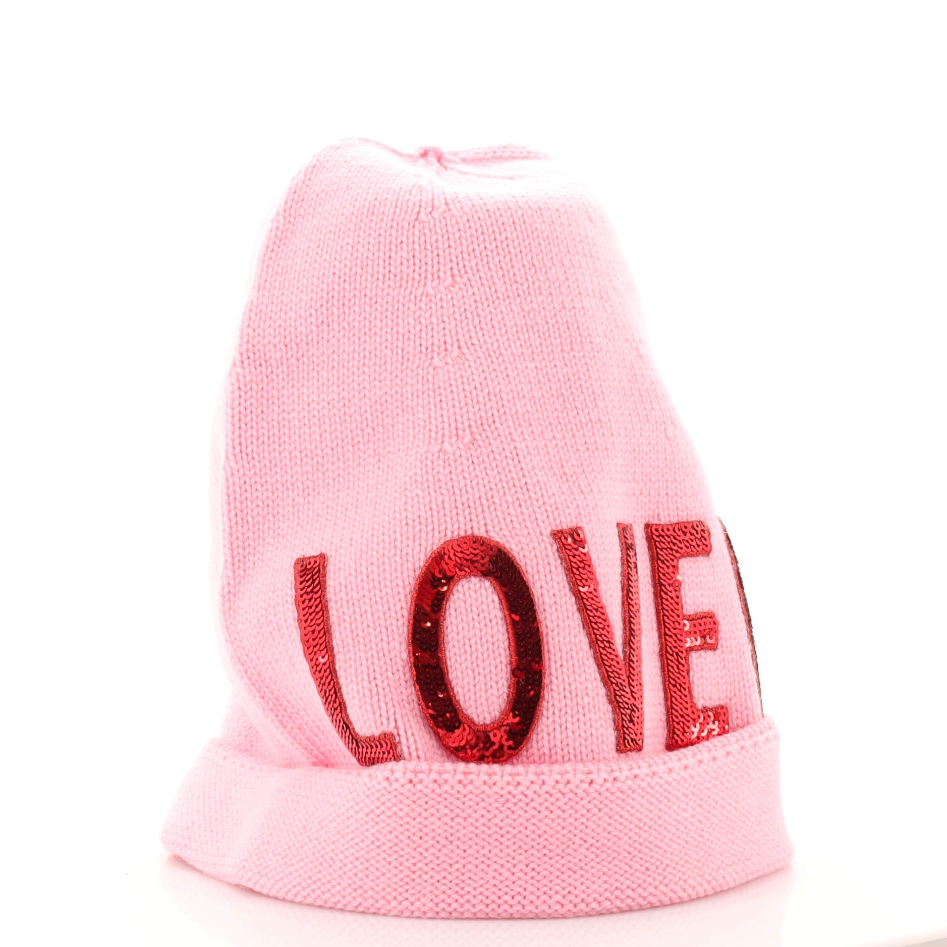 Loved Beanie Sequin Embellished Wool Large