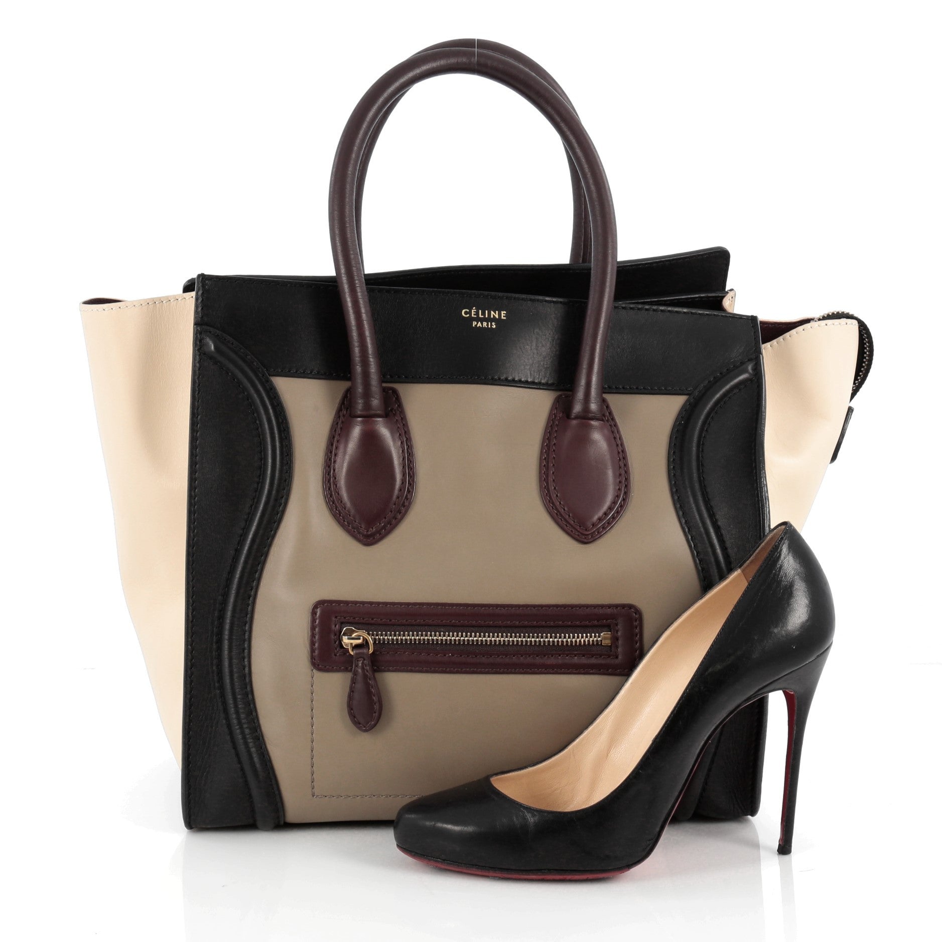 Multicolor Luggage Handbag Leather Mini
