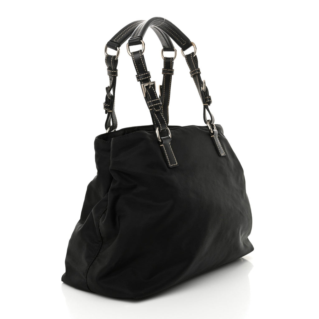 Tessuto Nylon Saffiano Tote Black