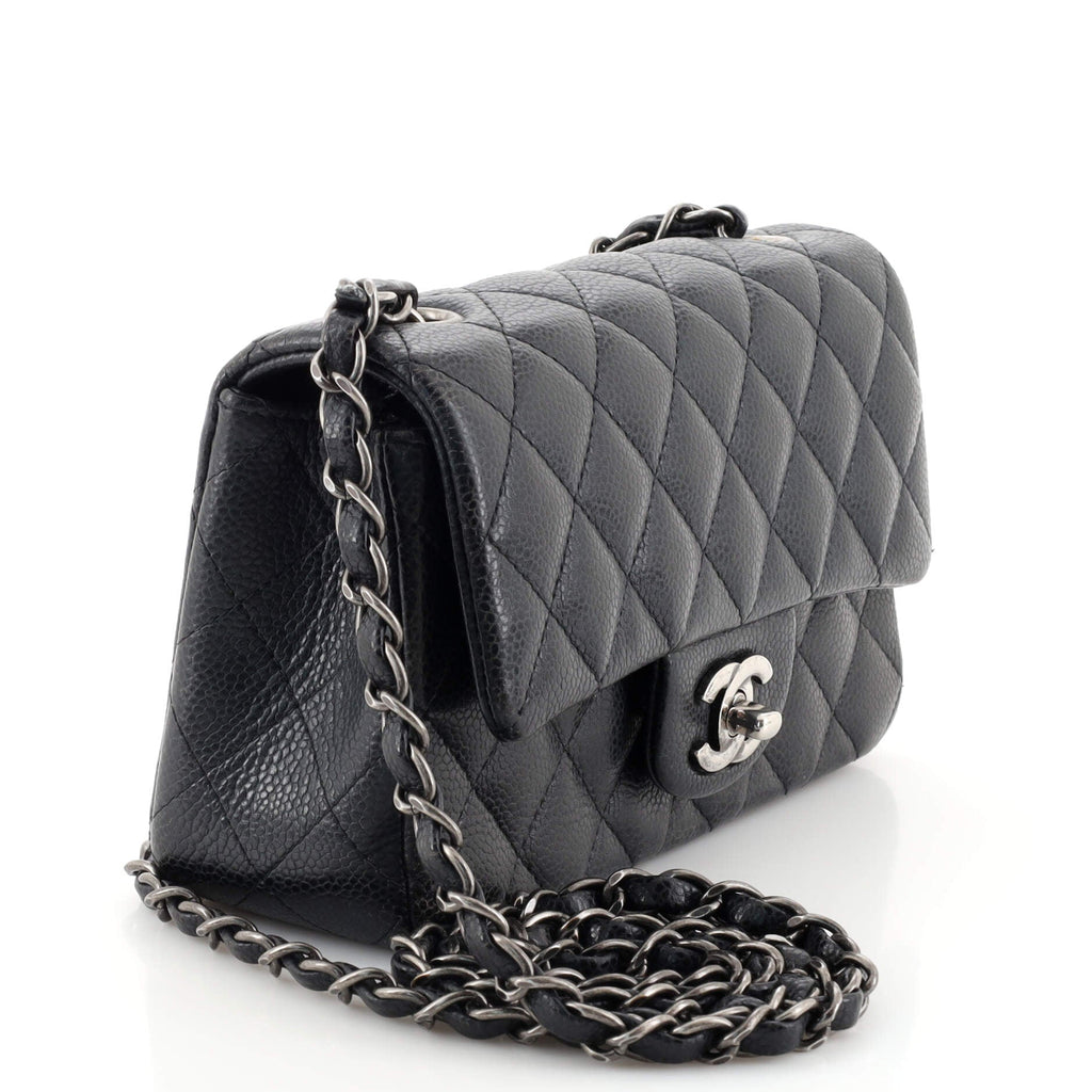 Classic Single Flap Bag Quilted Caviar Mini