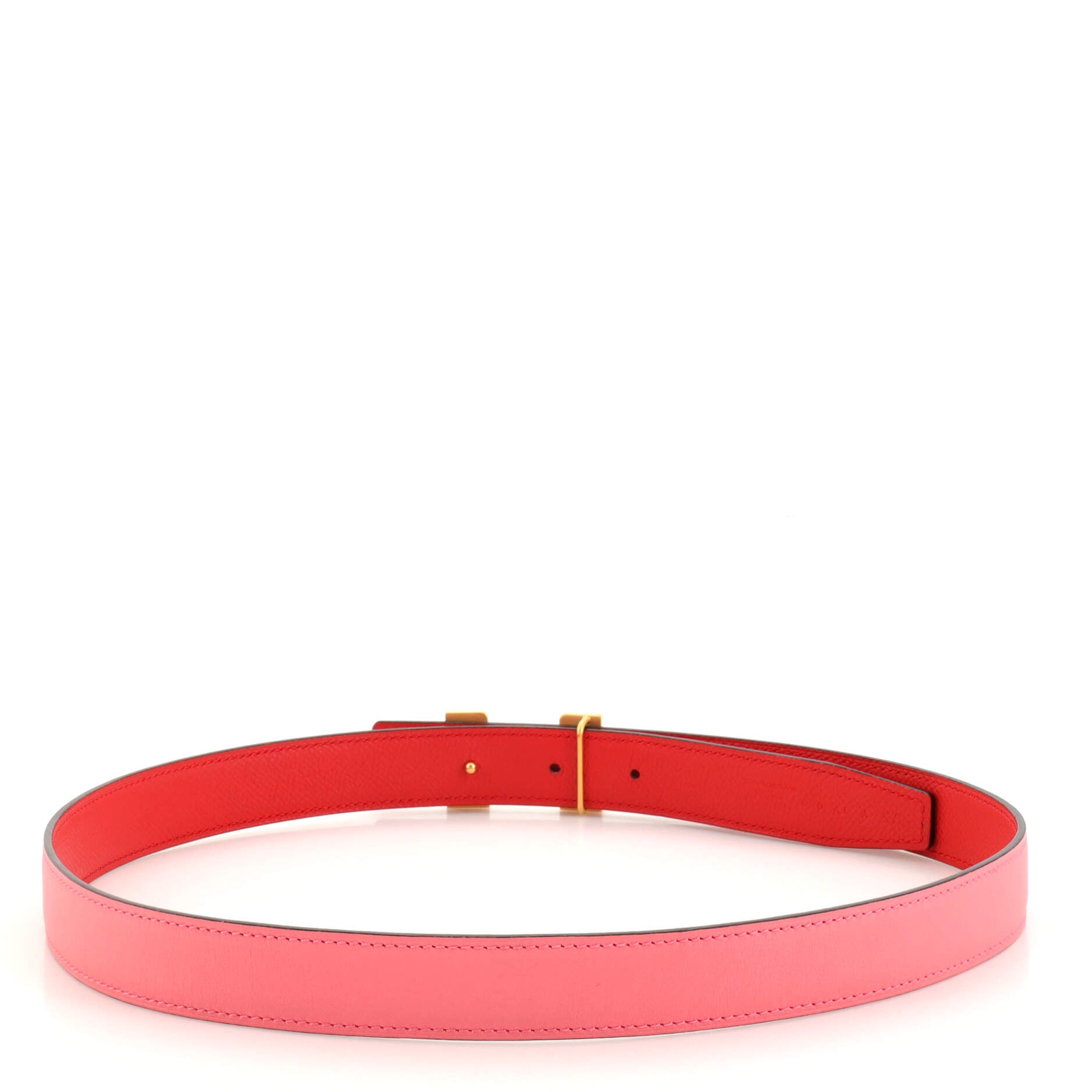 Constance Martelee H Reversible Belt Leather with Hammered Hardware Thin 75