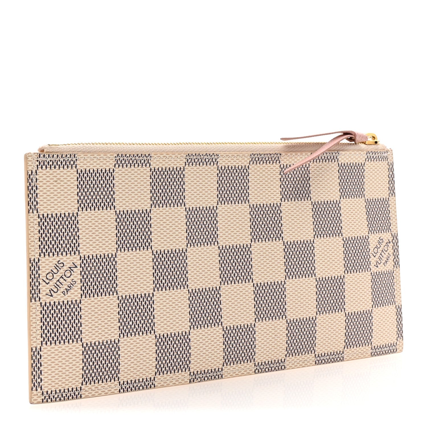 Damier Azur Felicie Chain Wallet Zippered Insert Rose Ballerine