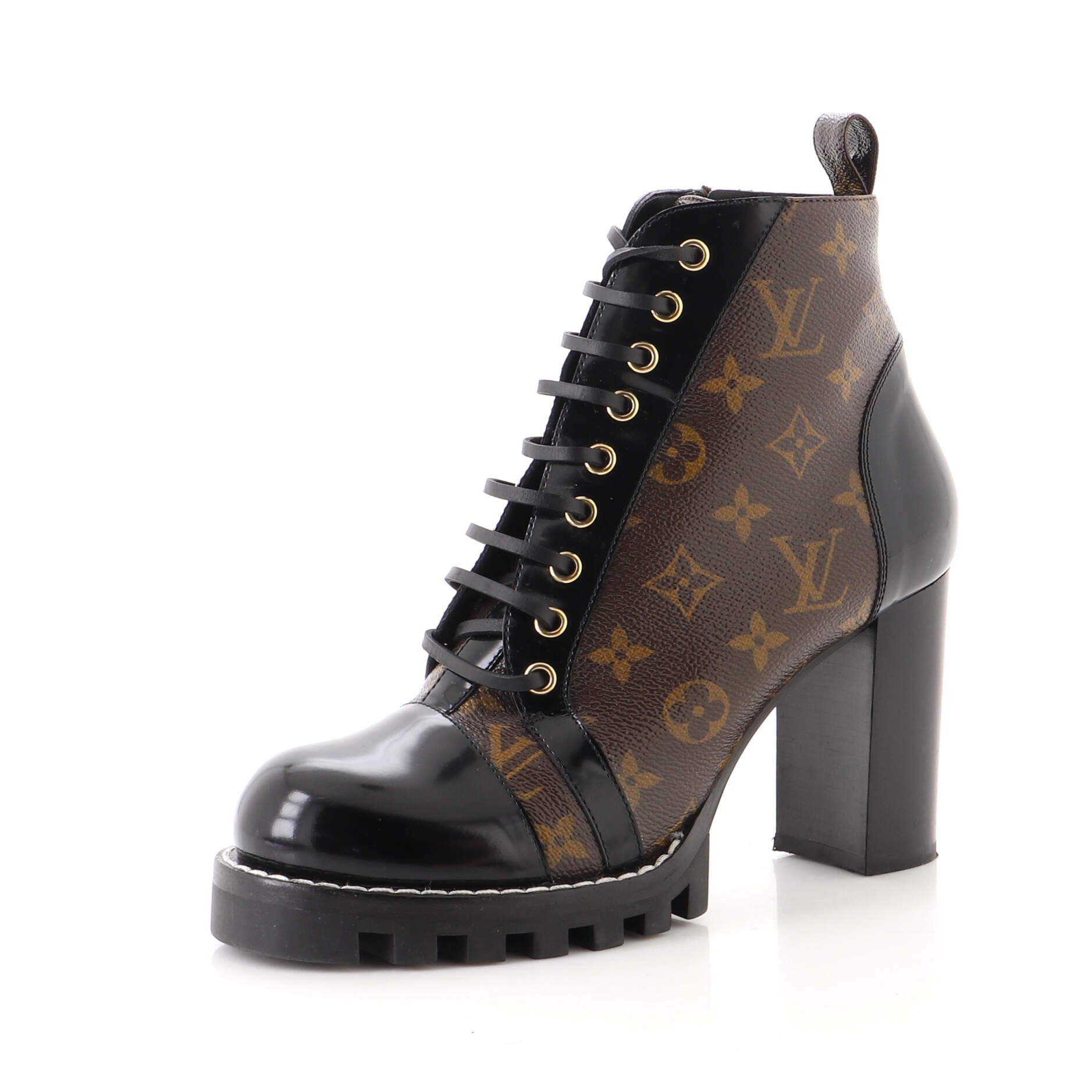 Women's Star Trail Ankle Boots Monogram Canvas with Patent