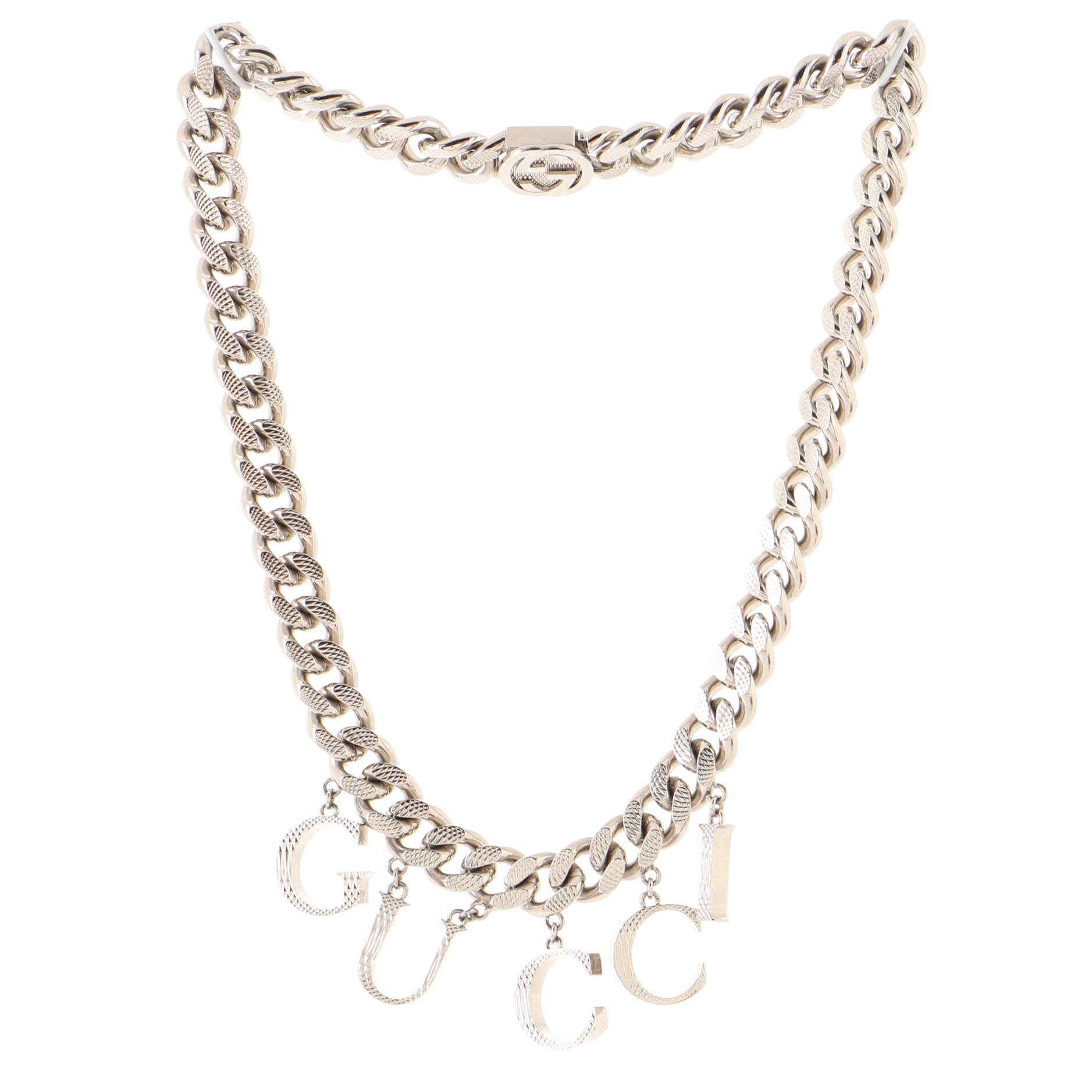 Logo Charm Chain Necklace Metal