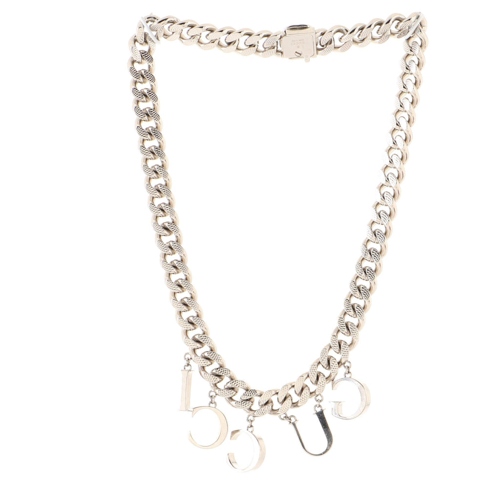 Logo Charm Chain Necklace Metal