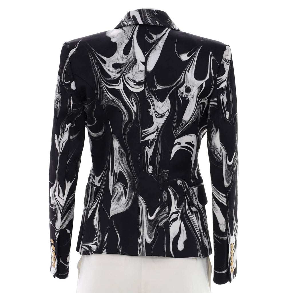 Women's Double Breasted Blazer Printed Viscose