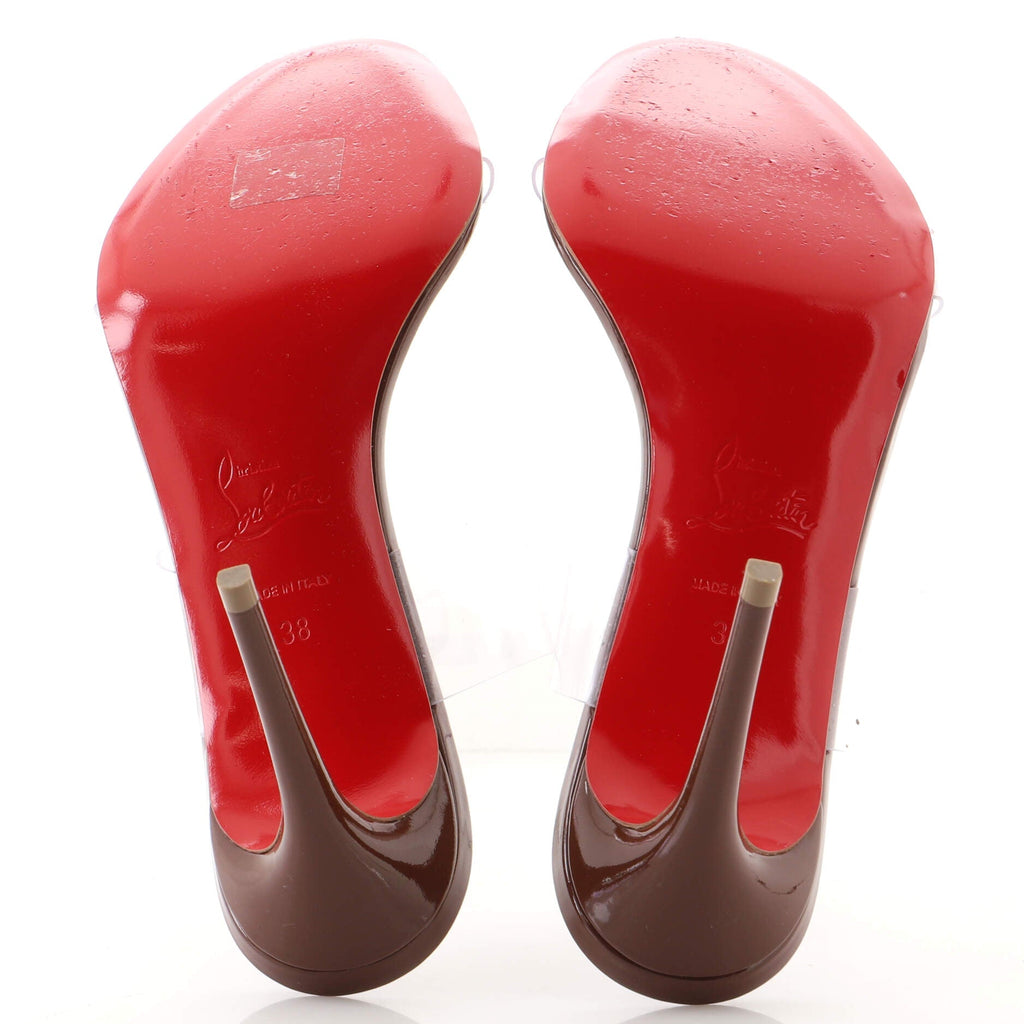 Just Nothing Mule Heeled Sandals PVC and Patent 85