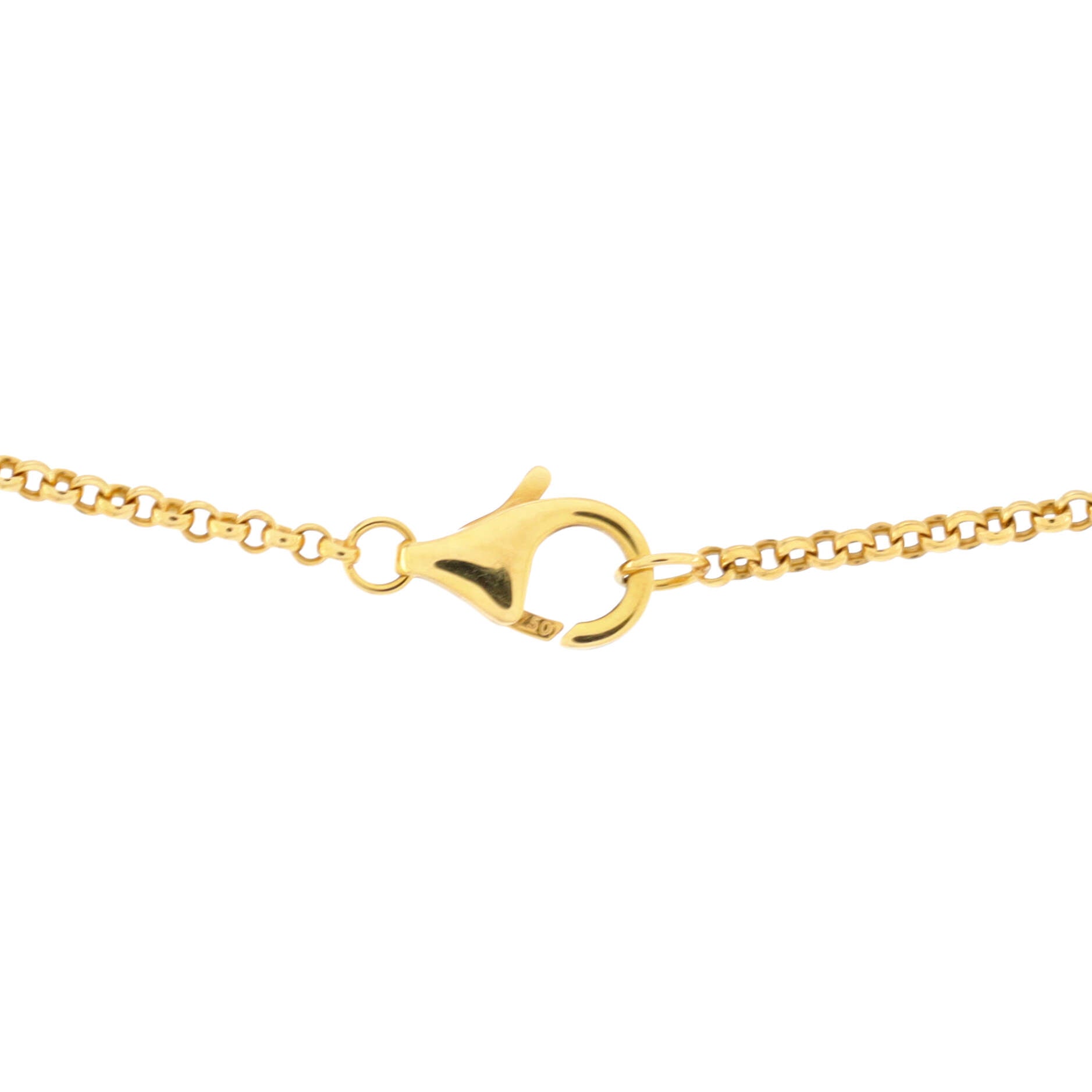 Agrafe Chain Pendant Necklace 18K Yellow Gold with Diamonds