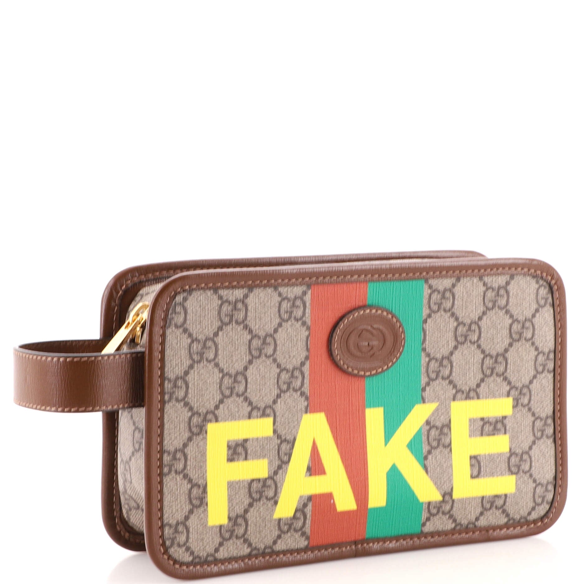 Fake/Not Cosmetic Case Printed GG Coated Canvas