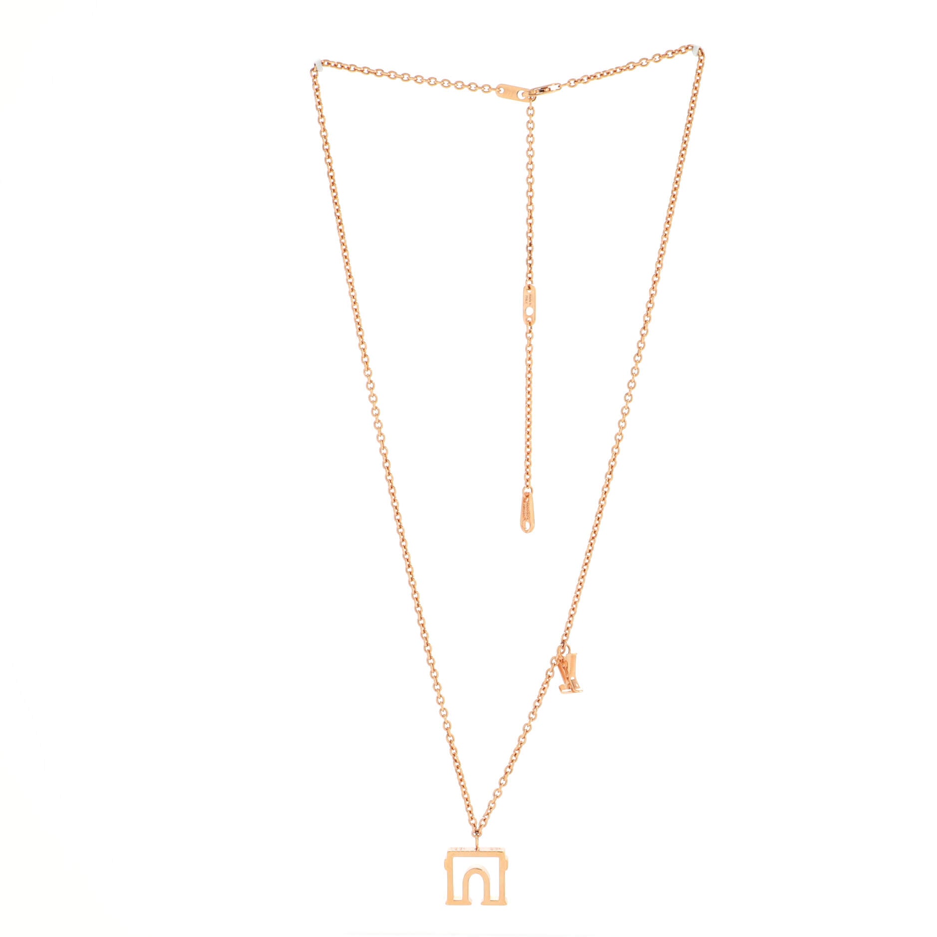 LV and Paris Pendant Necklace Metal