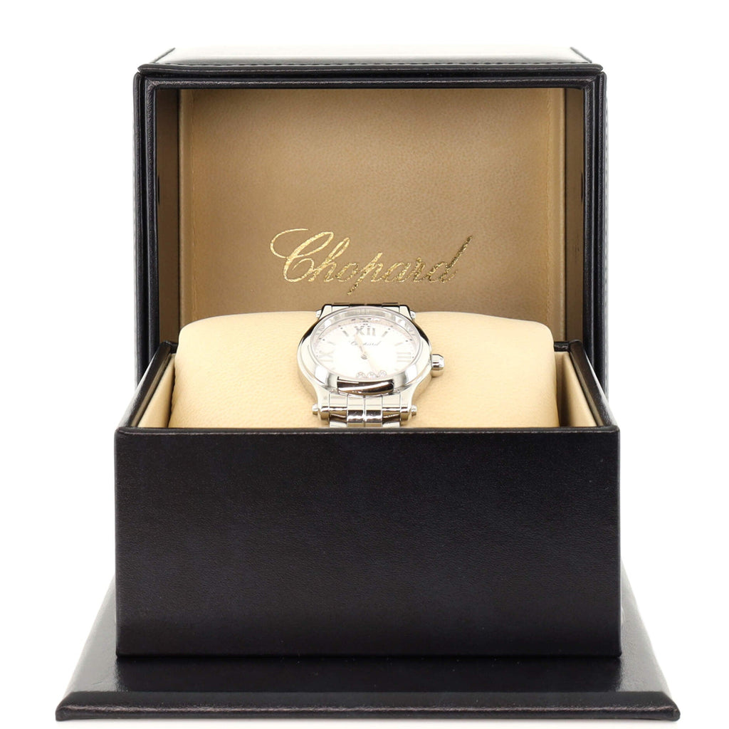 Happy Sport Quartz Watch Stainless Steel with 3 Floating Diamonds 30