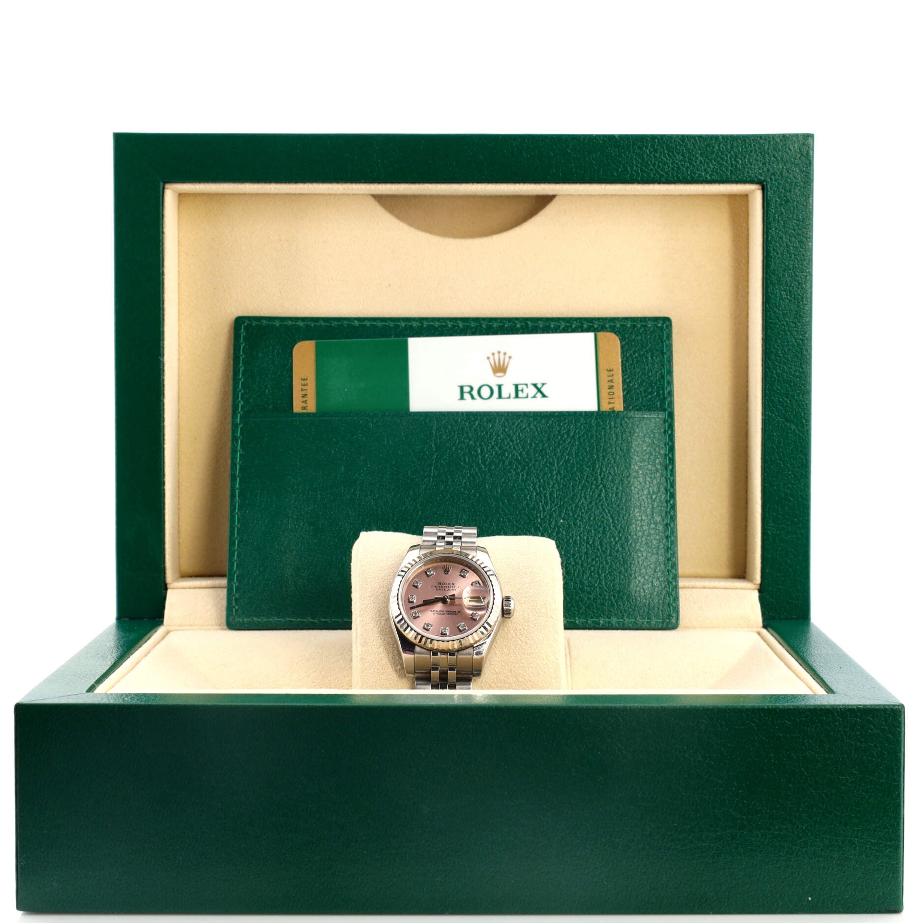Oyster Perpetual Datejust Automatic Watch Stainless Steel and White Gold with Diamond Markers 26