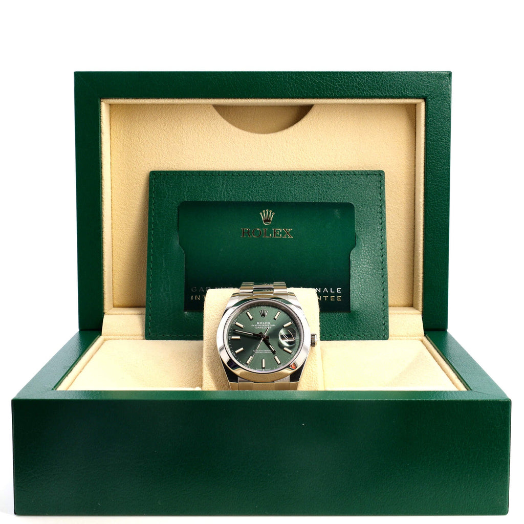 Oyster Perpetual Datejust Mint Green Automatic Watch Stainless Steel 41