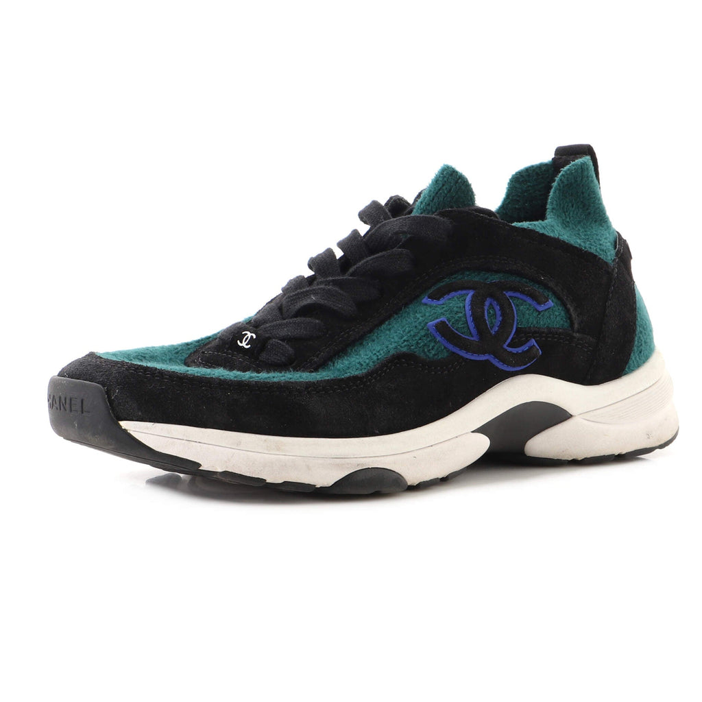 Women's CC Low-Top Sneakers Suede and Knit Fabric