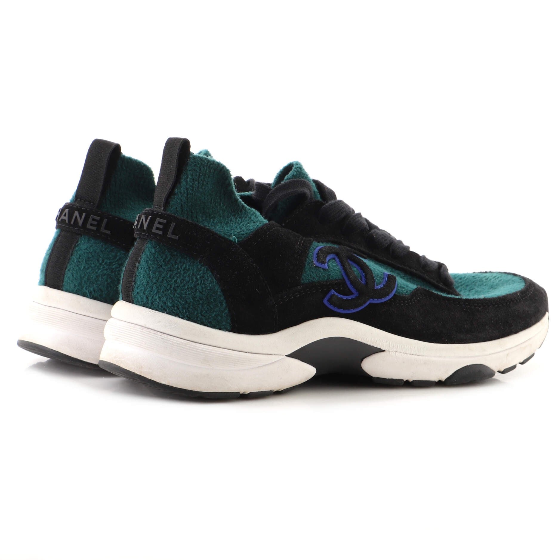 Women's CC Low-Top Sneakers Suede and Knit Fabric