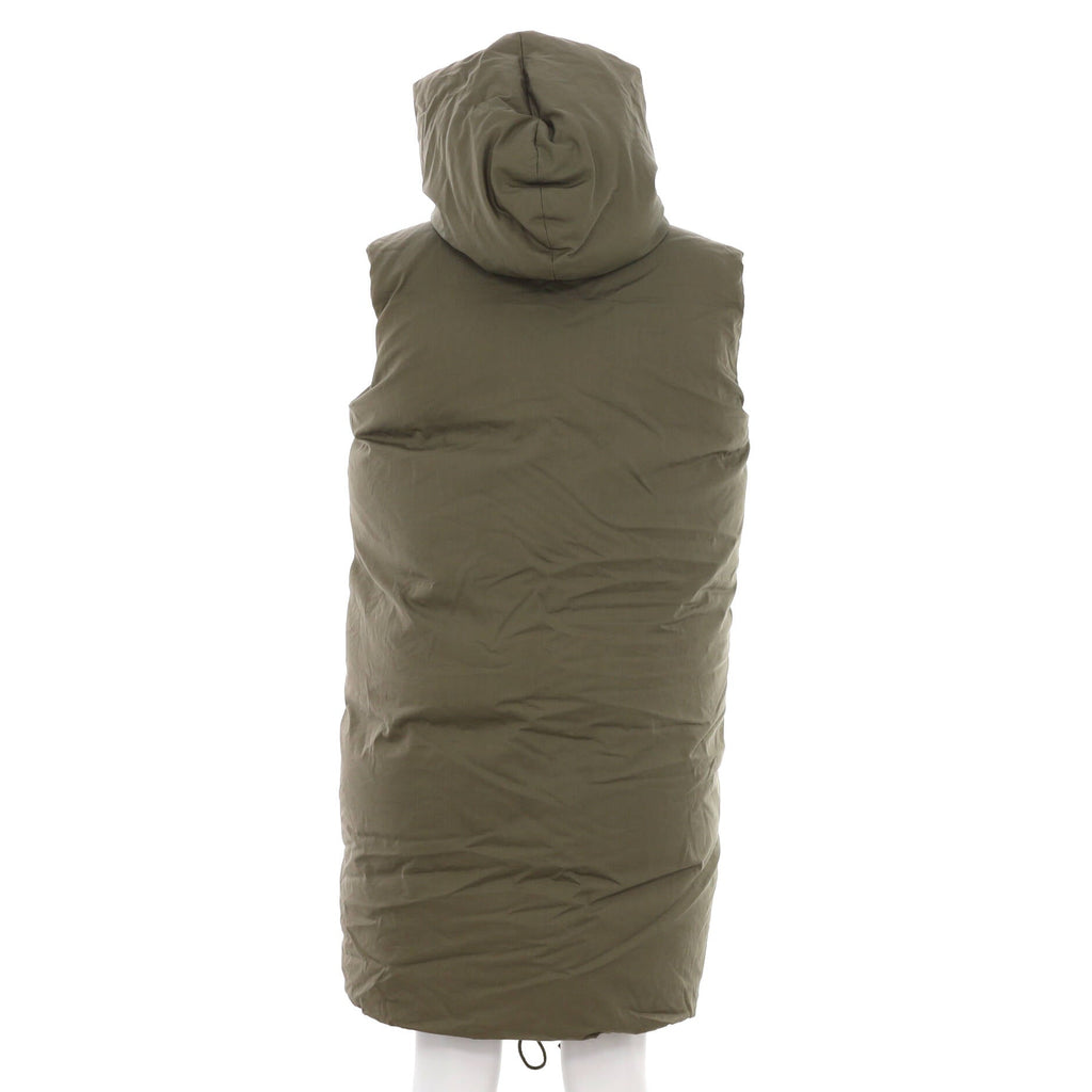 Women's Hooded Long Vest Cotton and Silk with Down Blend