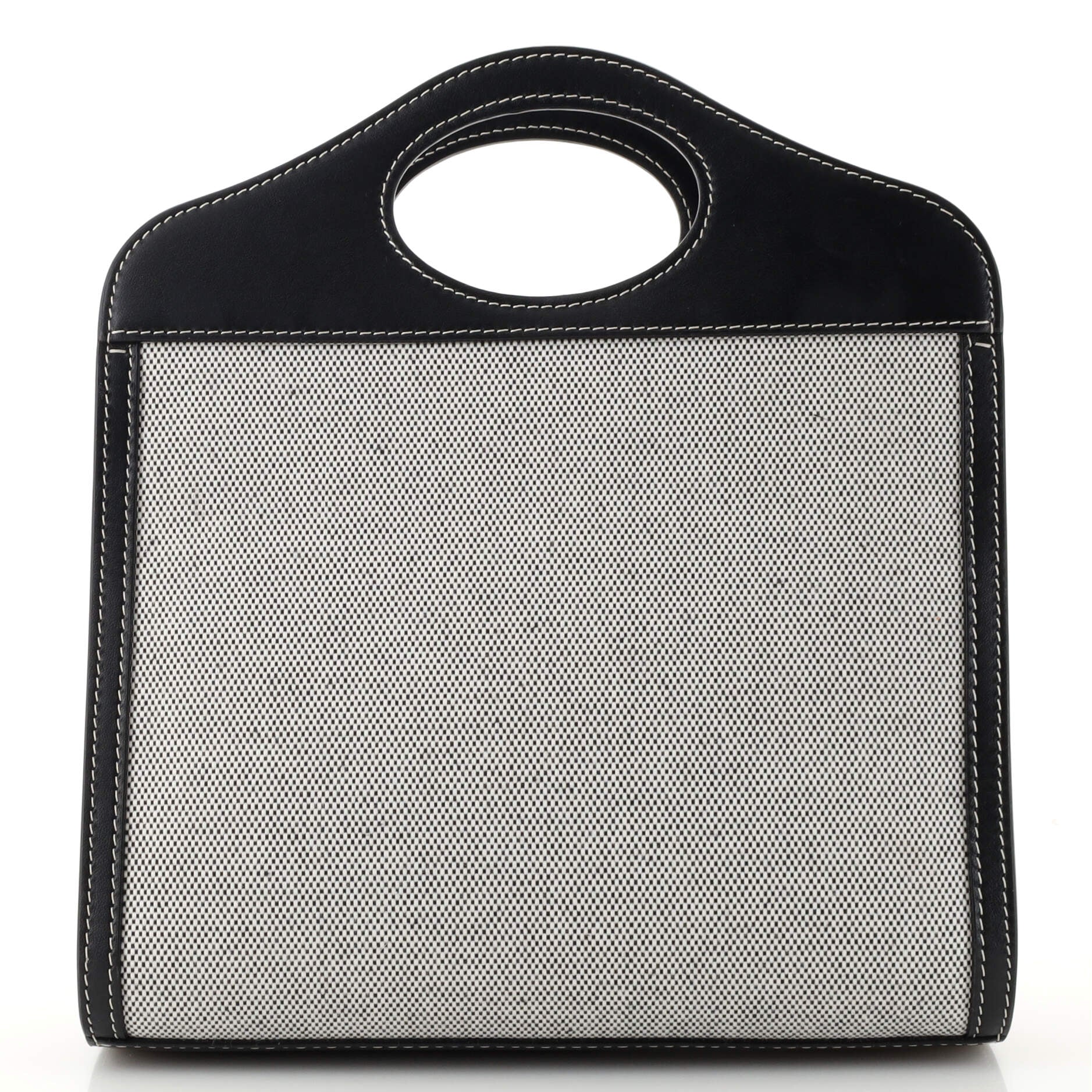 Logo Pocket Tote Canvas with Leather Mini