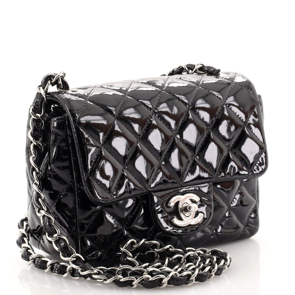 Square Classic Single Flap Bag Quilted Patent Mini