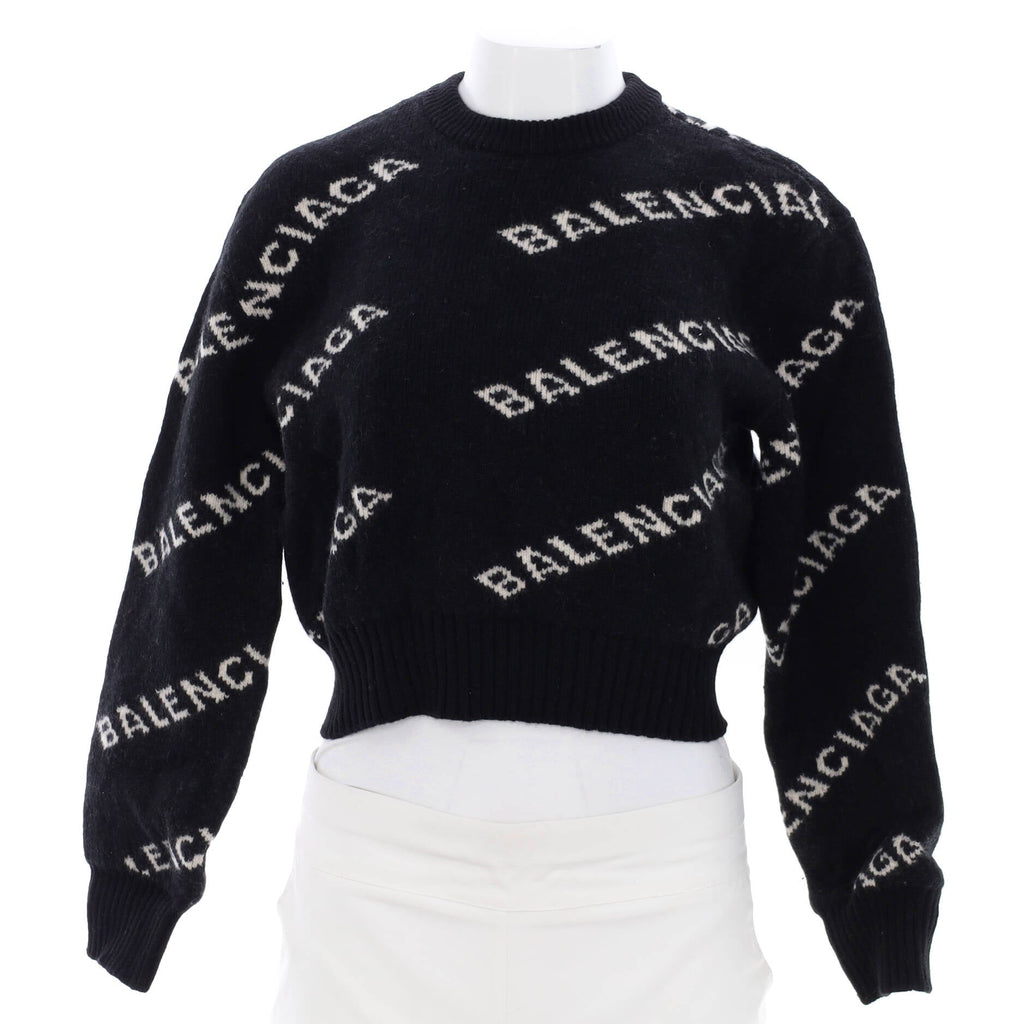 Women's Allover Logo Sweater Wool Blend