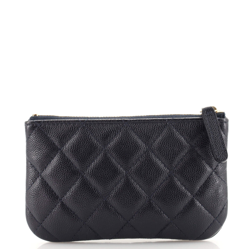 Classic O Case Pouch Quilted Caviar Mini