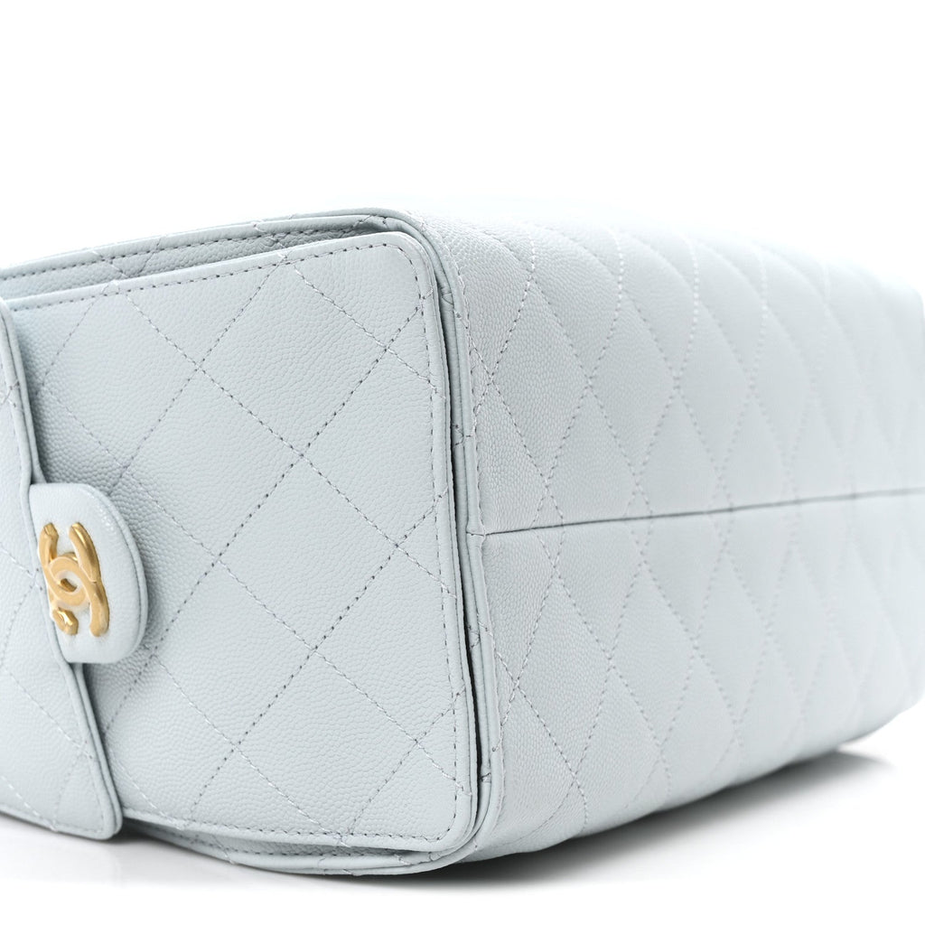 Caviar Quilted Small Chanel 25 Handbag Light Blue
