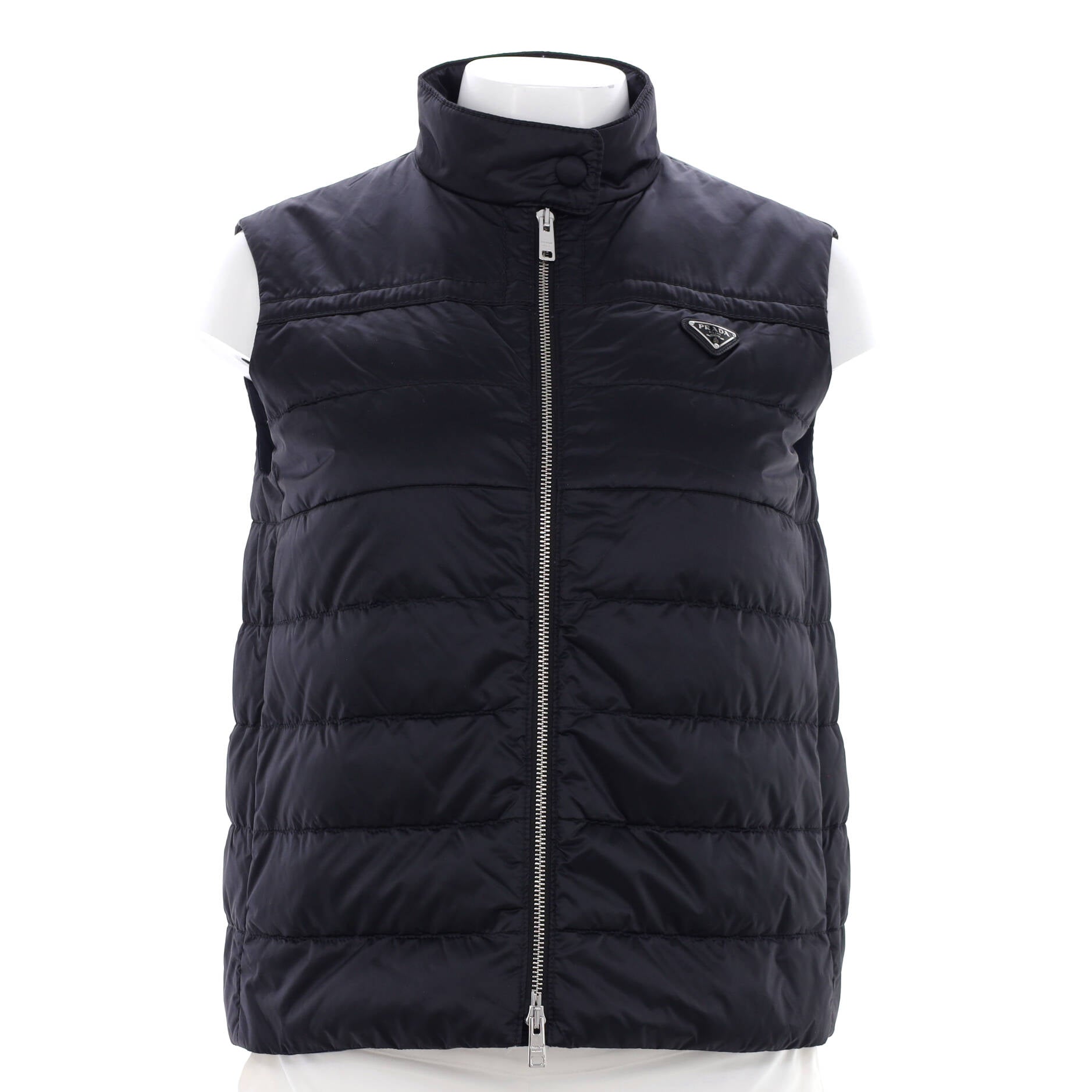 Women's Logo Puffer Vest Quilted Nylon with Down