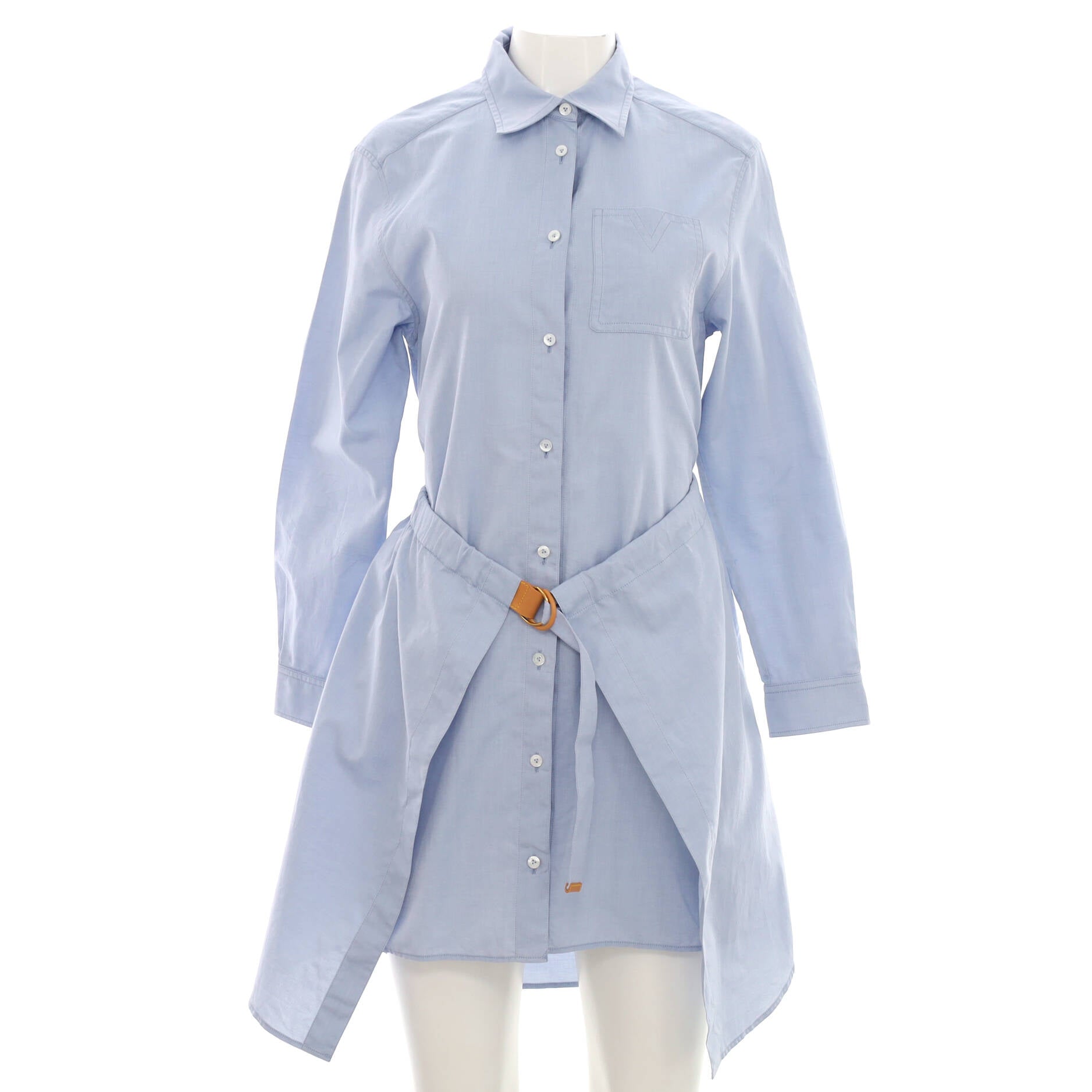 Women's Trompe L'oeil Tailored Shirt Dress Cotton