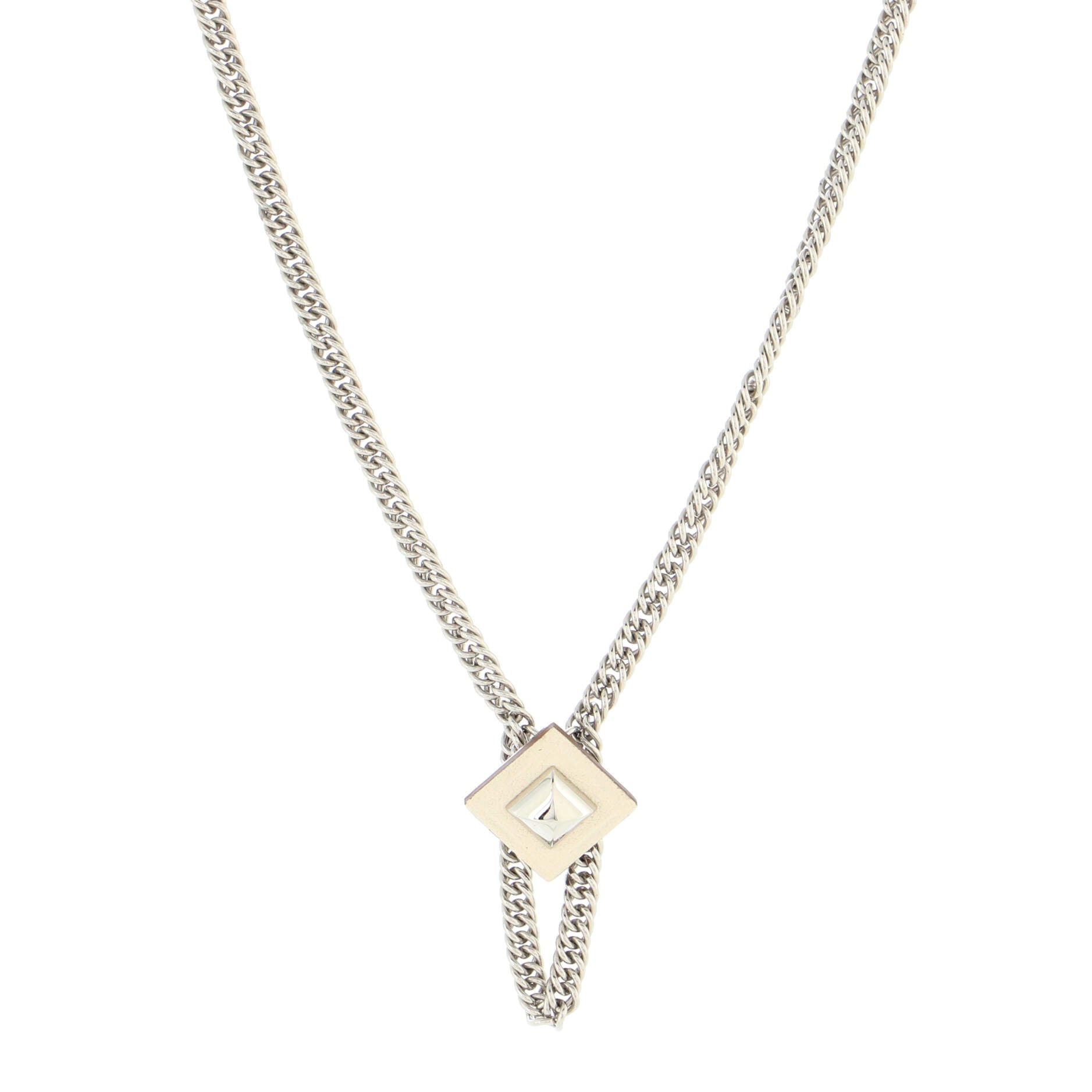 Gourmette Equestre Pendant Necklace Leather with Metal Small