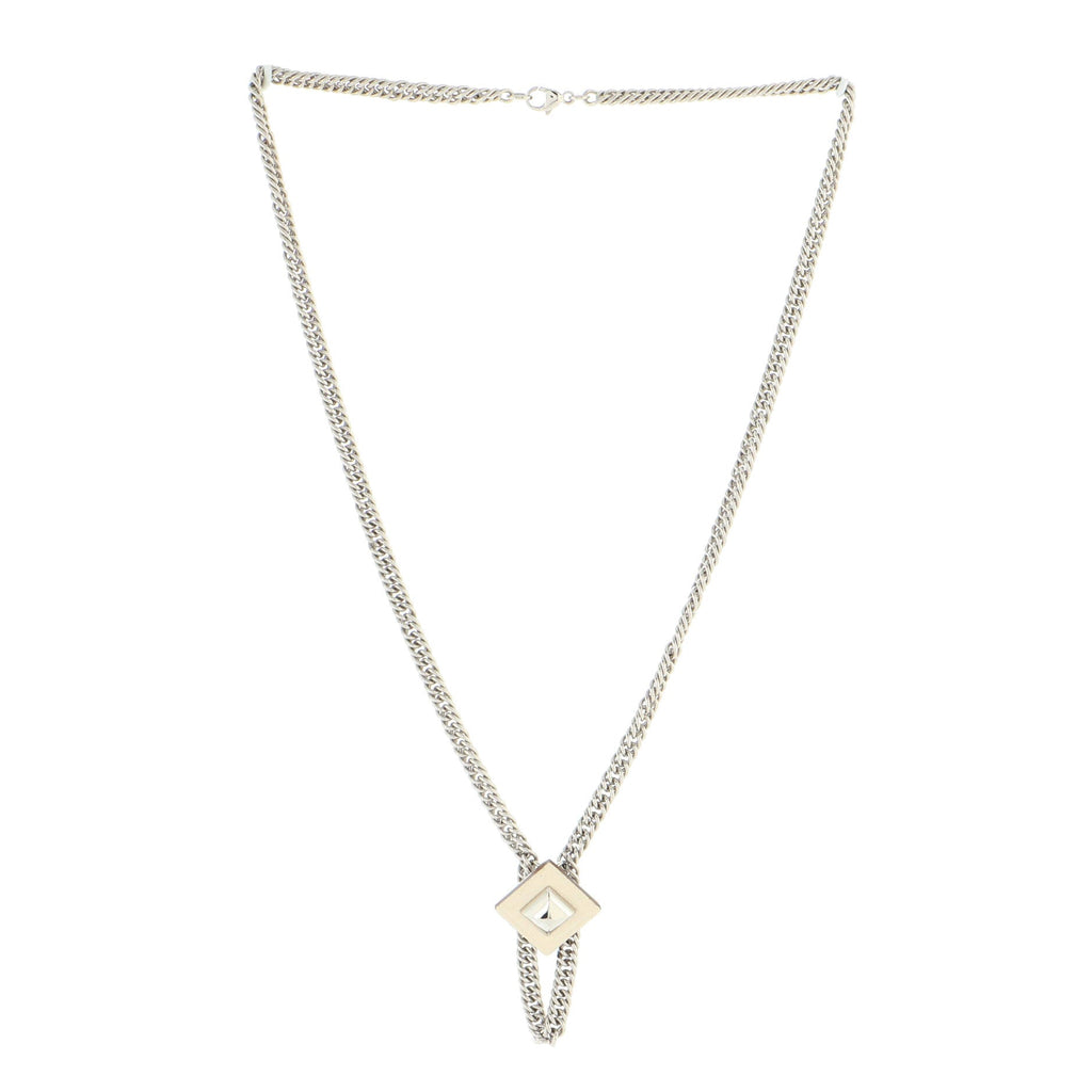 Gourmette Equestre Pendant Necklace Leather with Metal Small