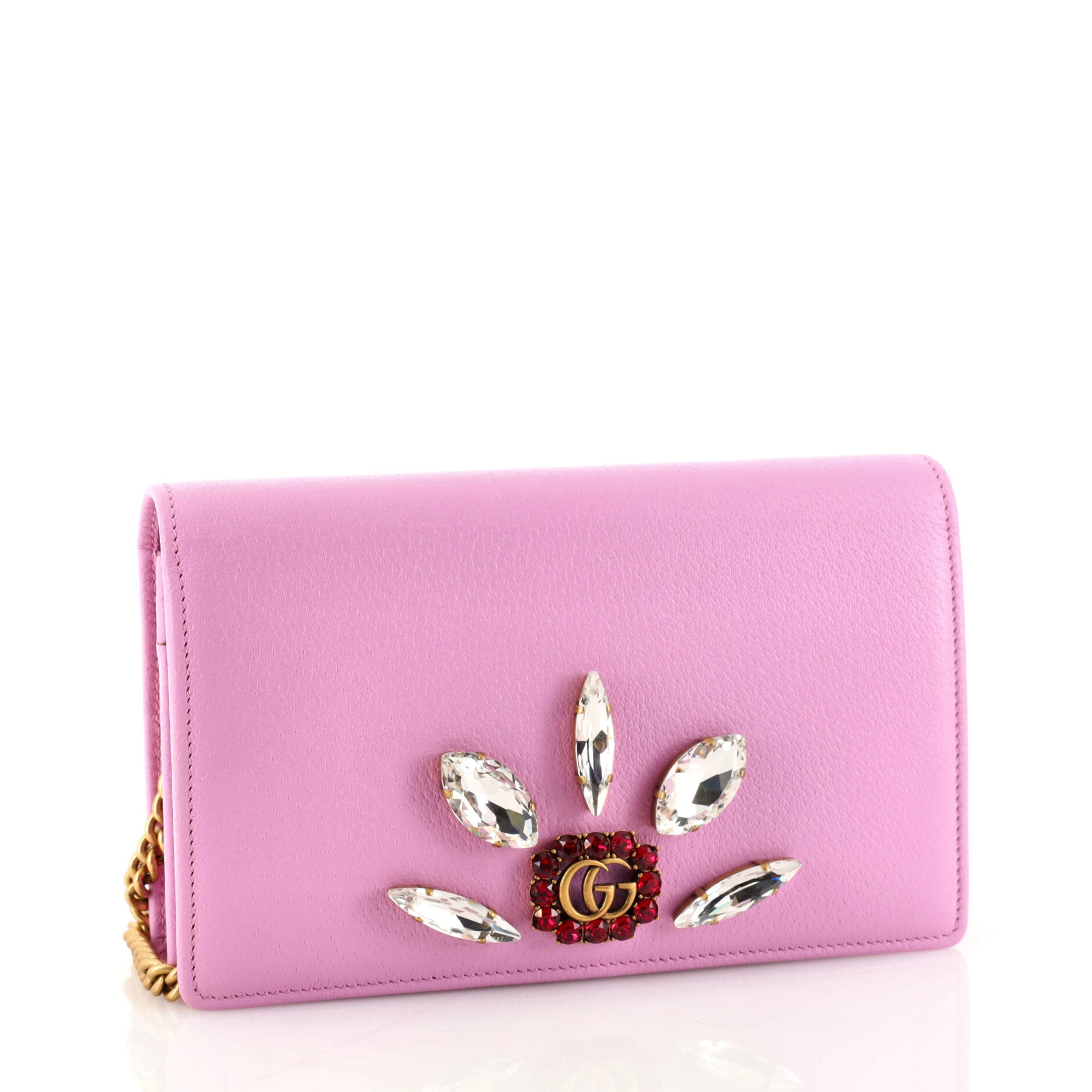 GG Marmont Chain Wallet Embellished Leather Mini