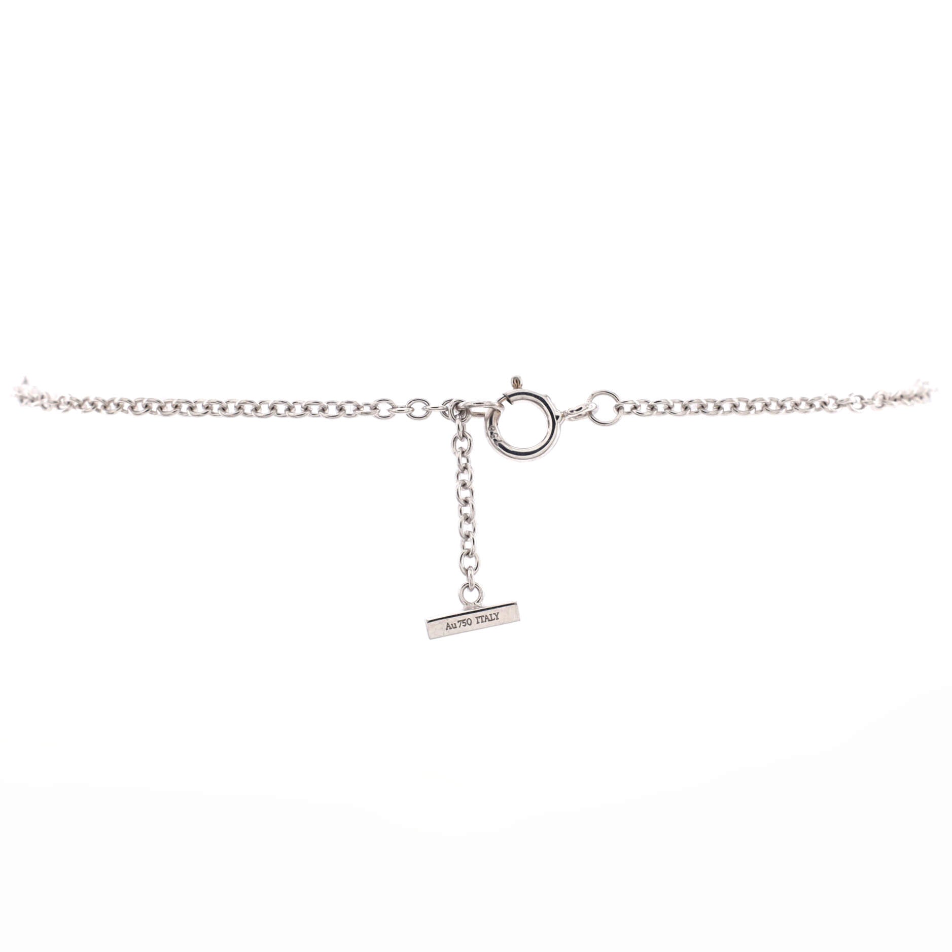 T Smile Chain Bracelet 18K White Gold with Diamonds Large