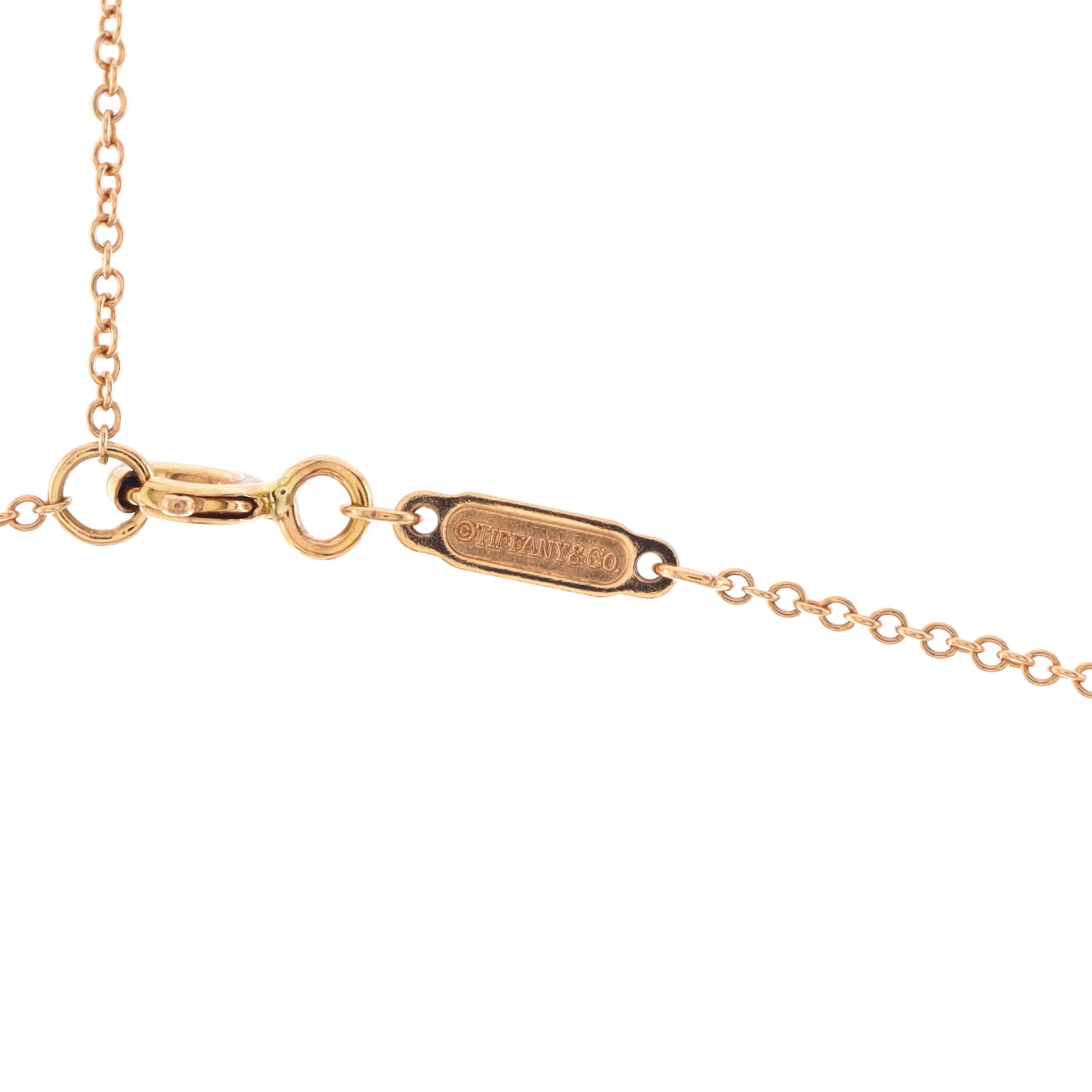 T Smile Pendant Necklace 18K Rose Gold Large