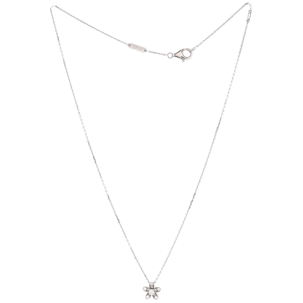 Socrate Flower Pendant Necklace 18K White Gold and Diamonds