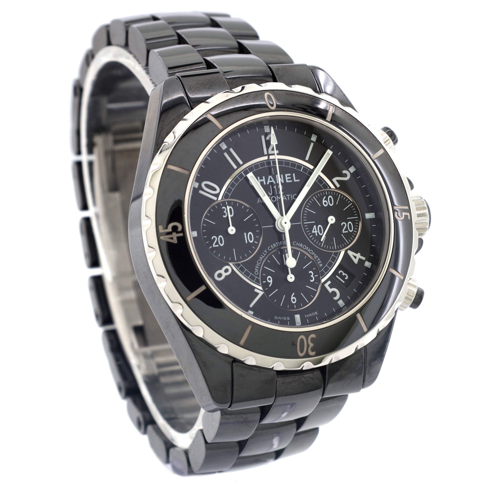 J12 Chronograph Automatic Watch Ceramic and Stainless Steel 41